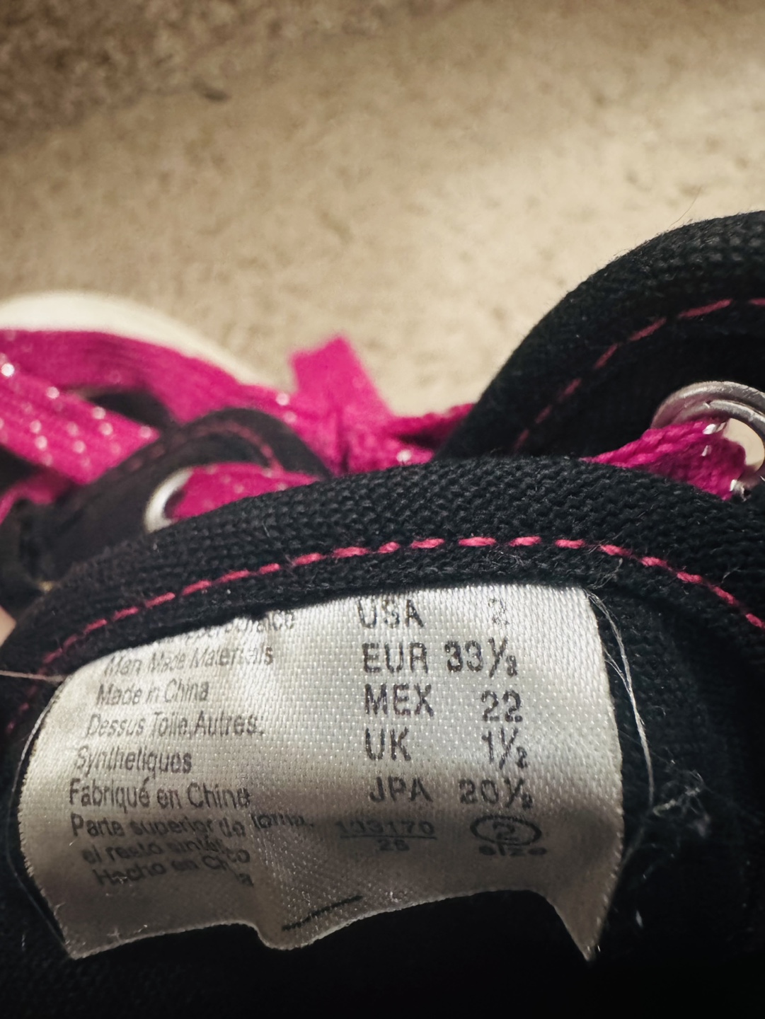 Girls' Size 2 Black & Pink Glitter Wedge High Top Sneakers - photo 4