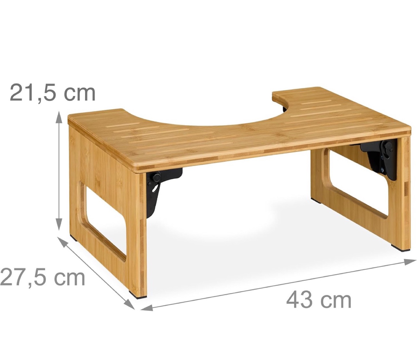Relaxdays Bamboo Folding Toilet Stool - photo 3