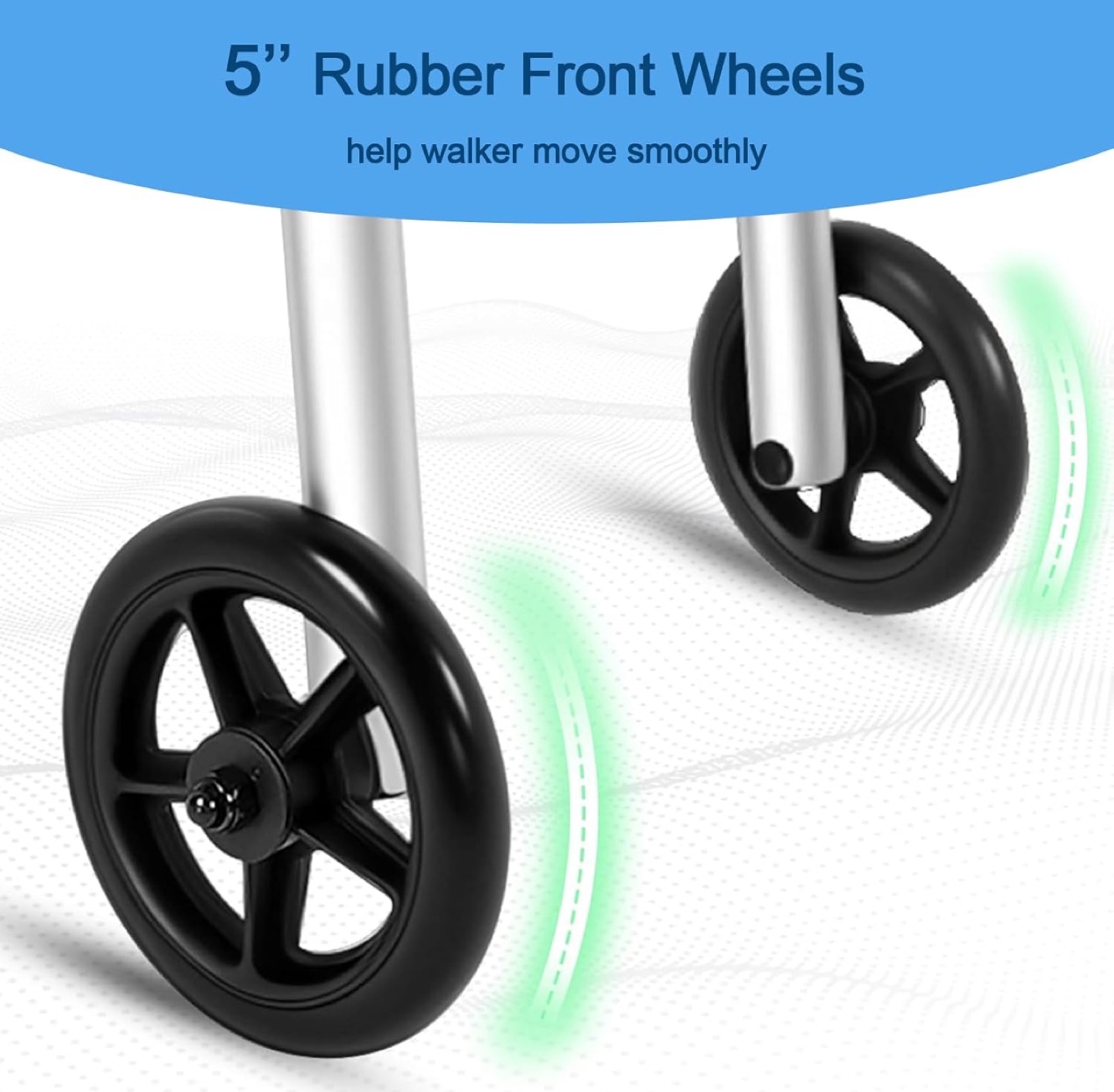 Lightweight Aluminum Rolling Walker with 8 Height Adjustments - photo 5