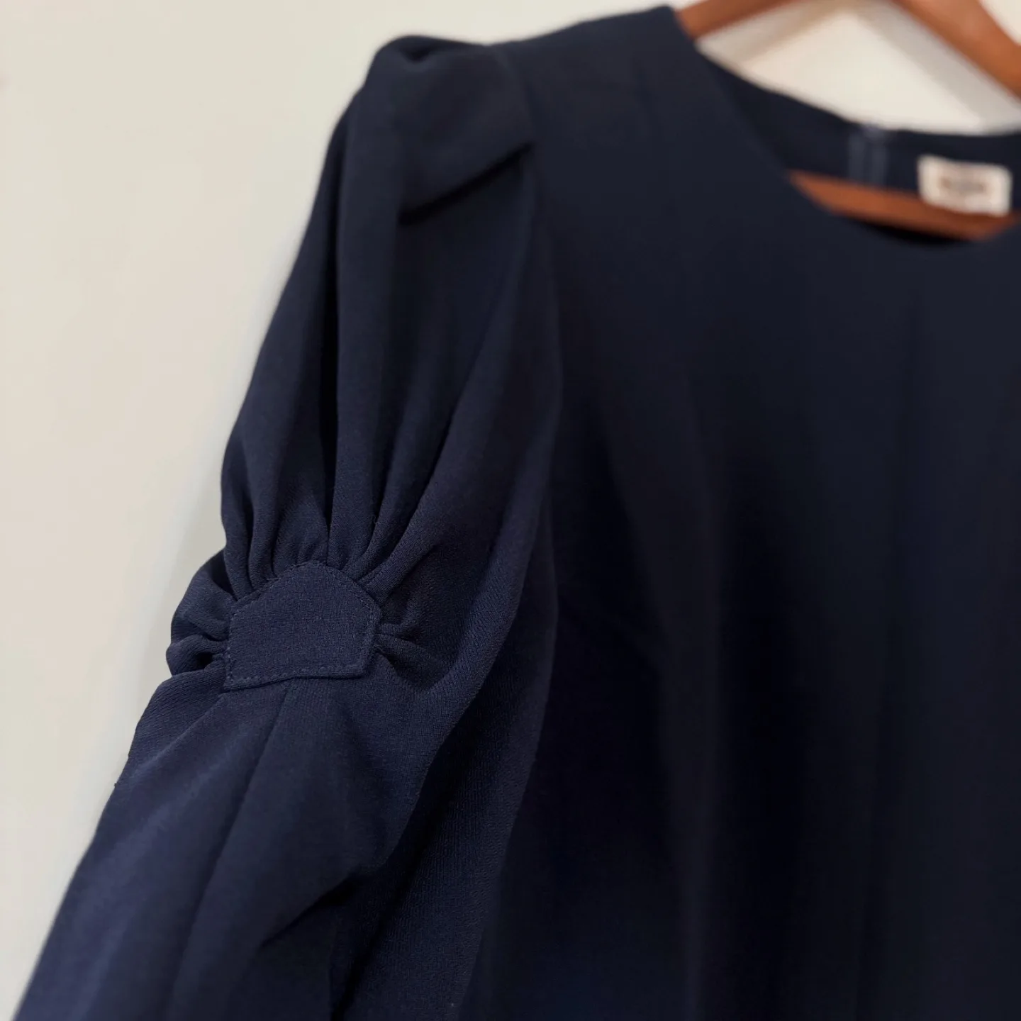 Vintage Rayon Puff Sleeve Ruffle Hem Dress image indicator(3)