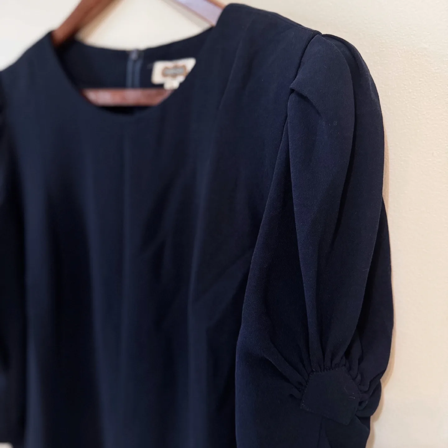 Vintage Rayon Puff Sleeve Ruffle Hem Dress image indicator(4)