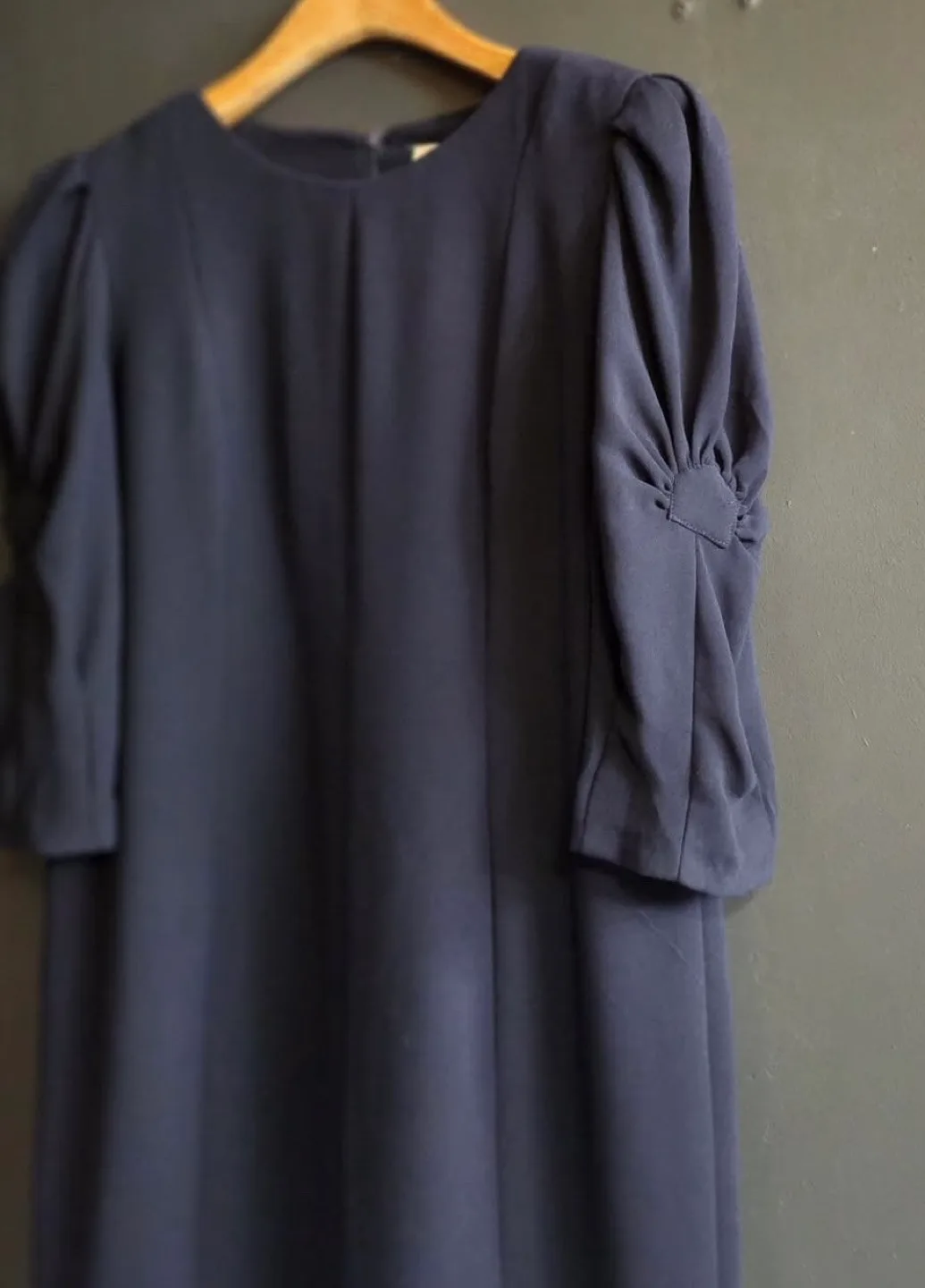 Vintage Rayon Puff Sleeve Ruffle Hem Dress image indicator(2)