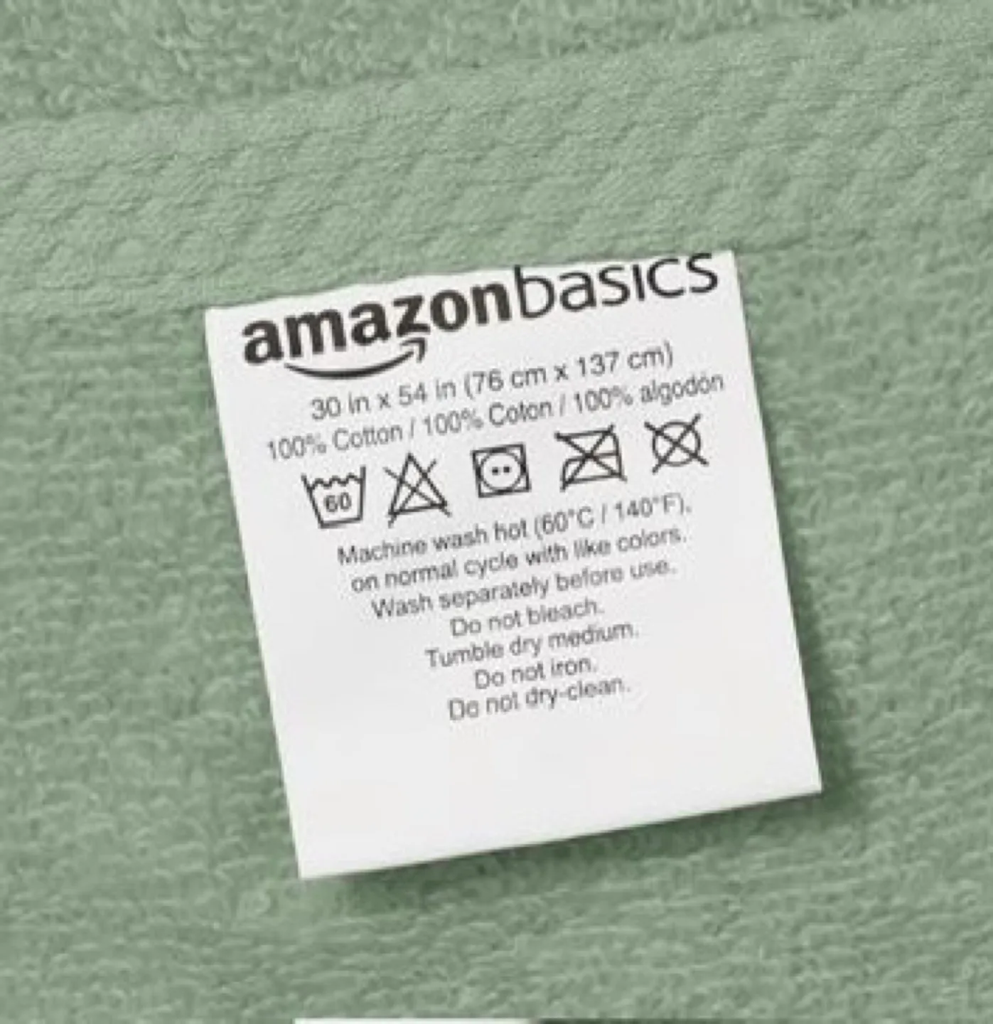 2/ pk Bath Towels - 30” x 54” Sage Green, new image indicator(2)