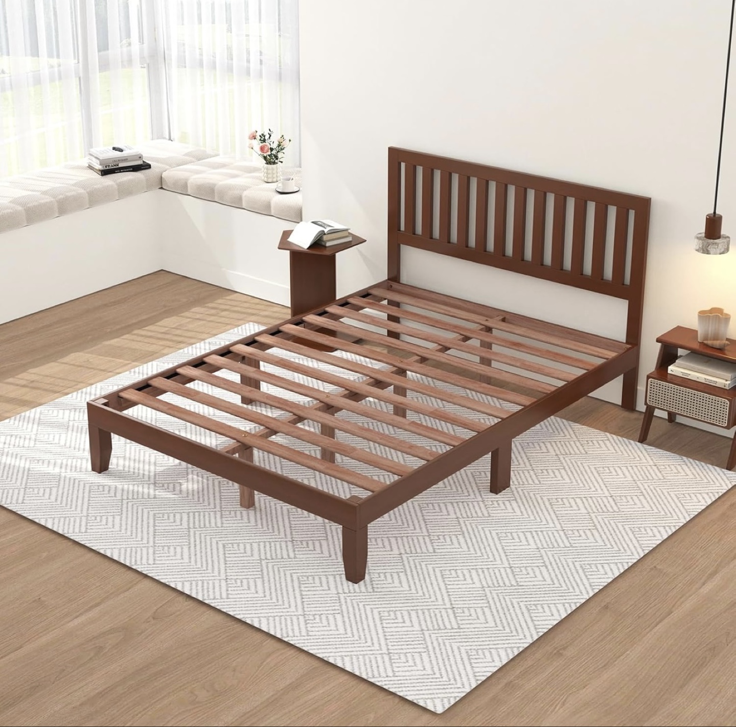 Double Size Wooden Bed Frame with Headboard