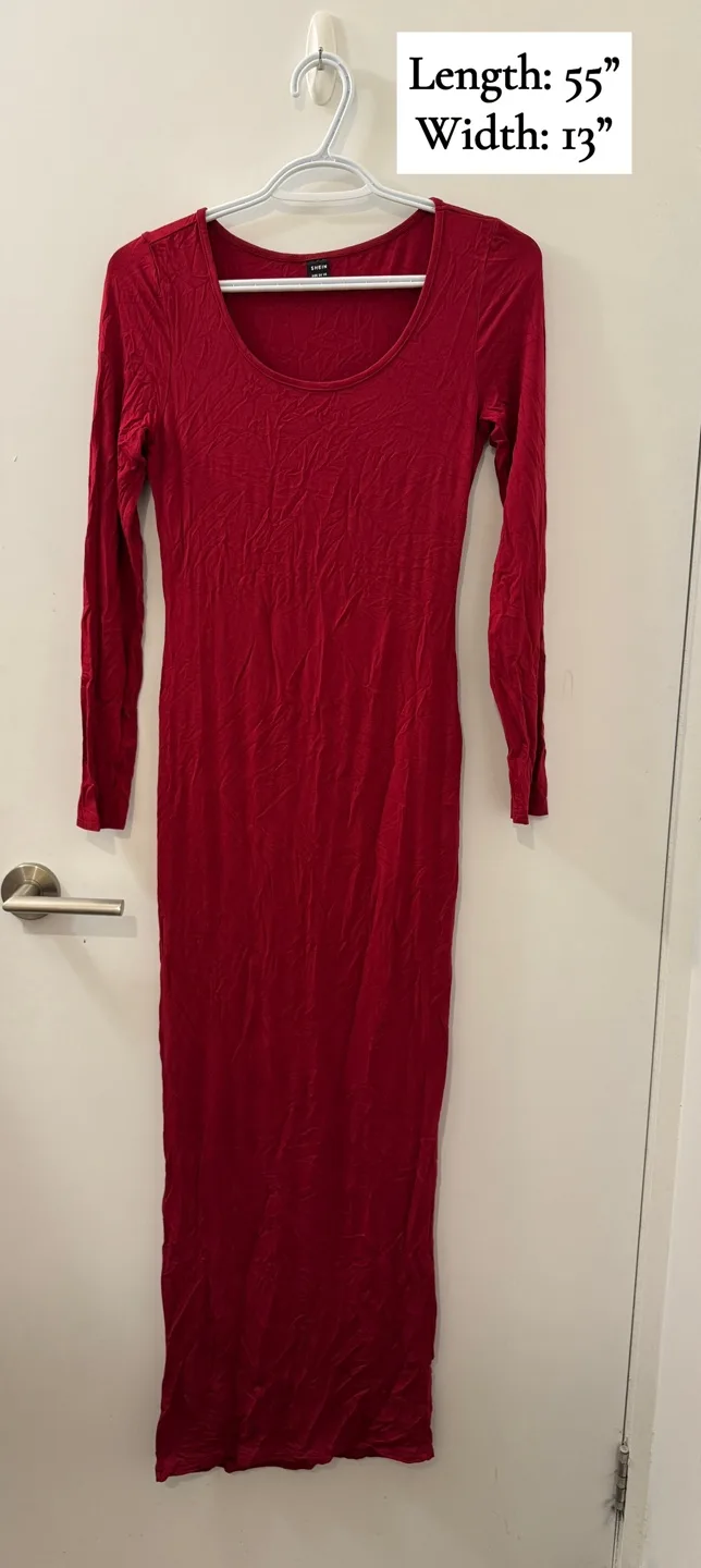 SHEIN Burgundy Maxi Dress thumbnail