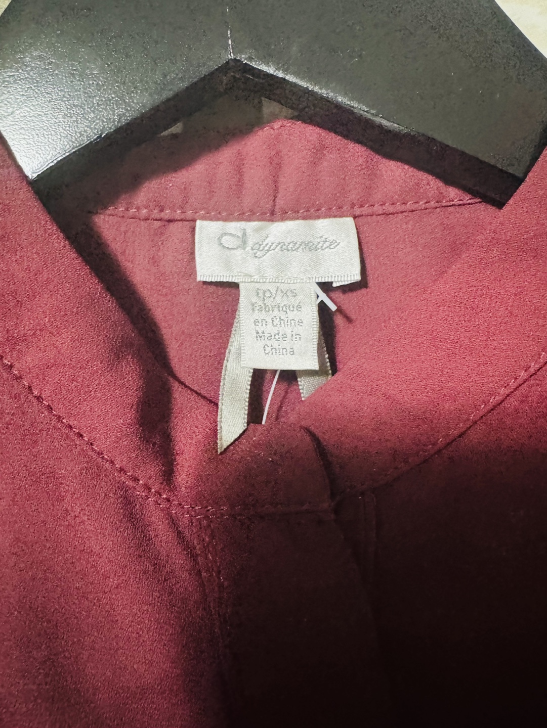 Dynamite Blouse - Burgundy - Size XS - photo 2