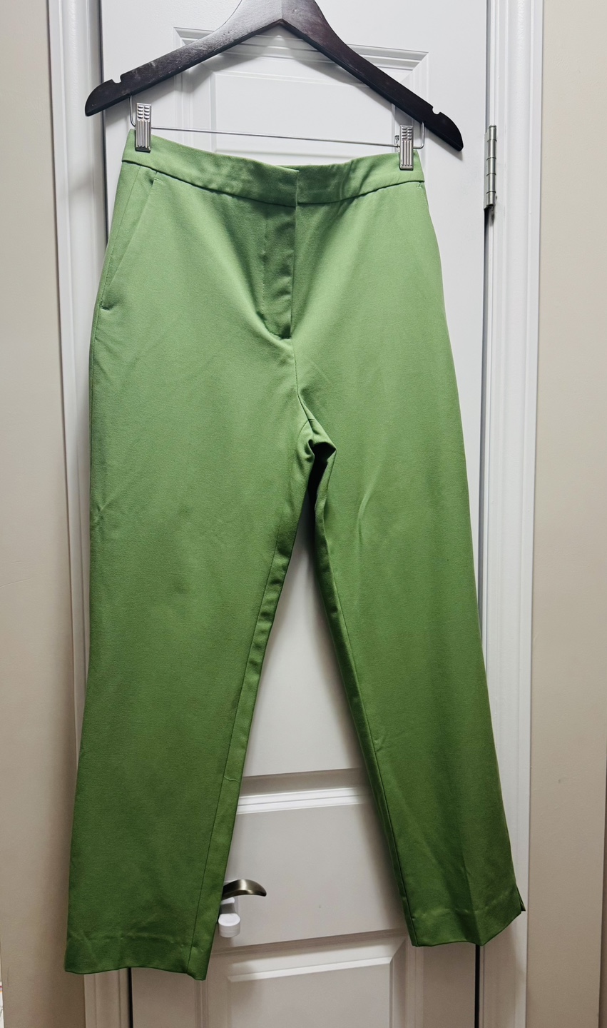 Old Navy black wrap top and Zara green pants - photo 2