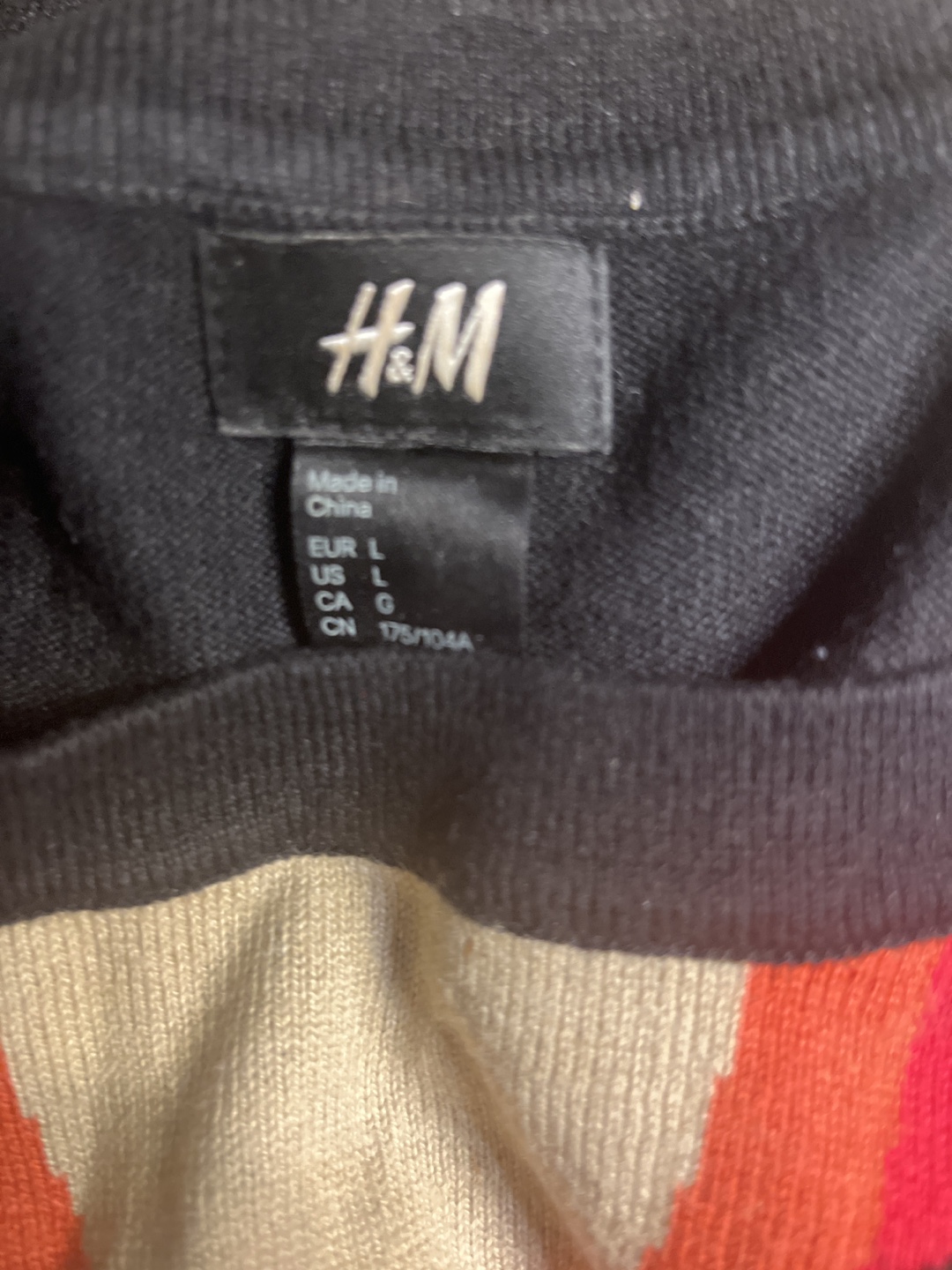 H&M Black and Orange Knit Sweater Dress Size L - photo 2