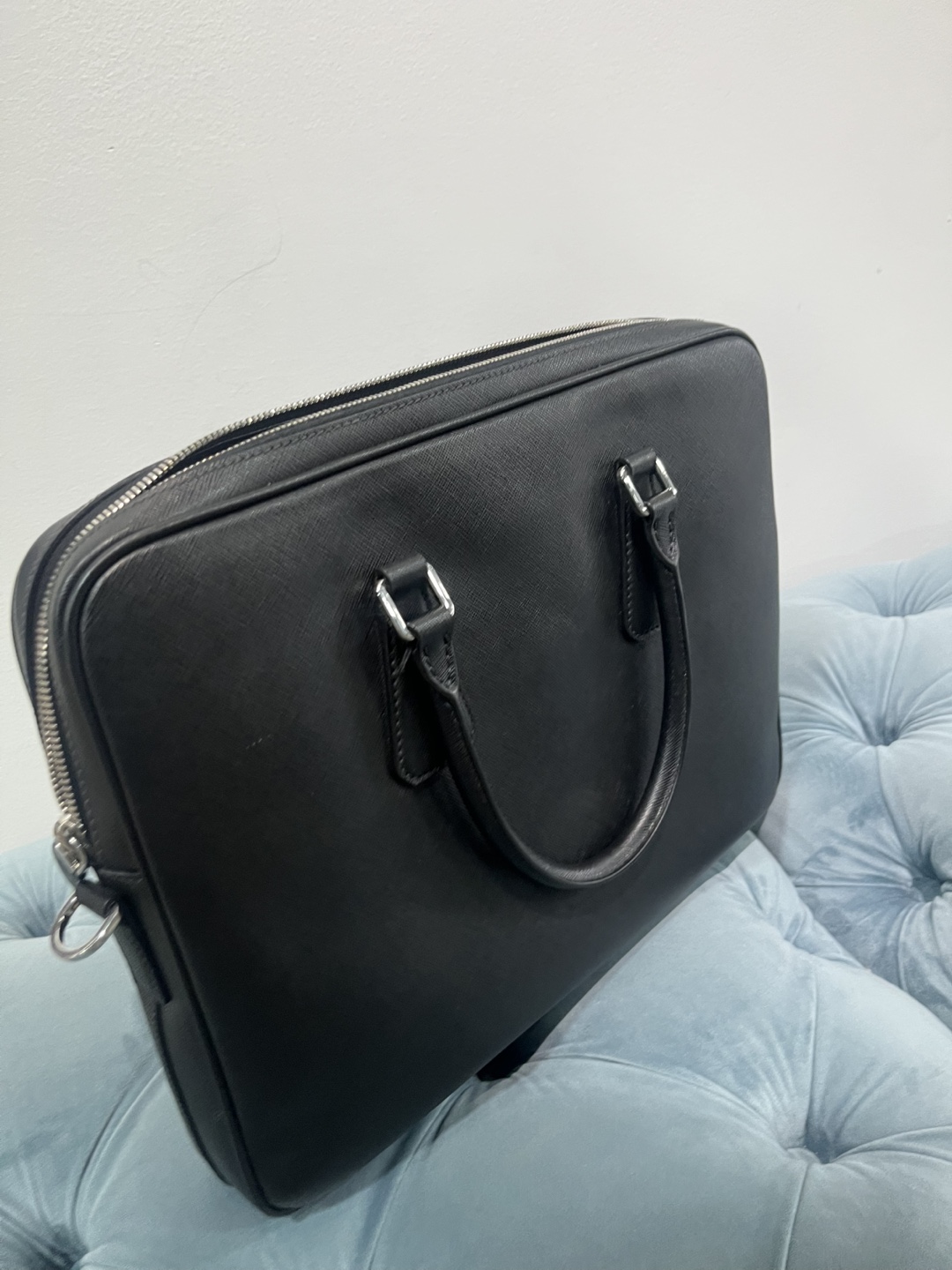 Authentic Prada Black Leather Briefcase