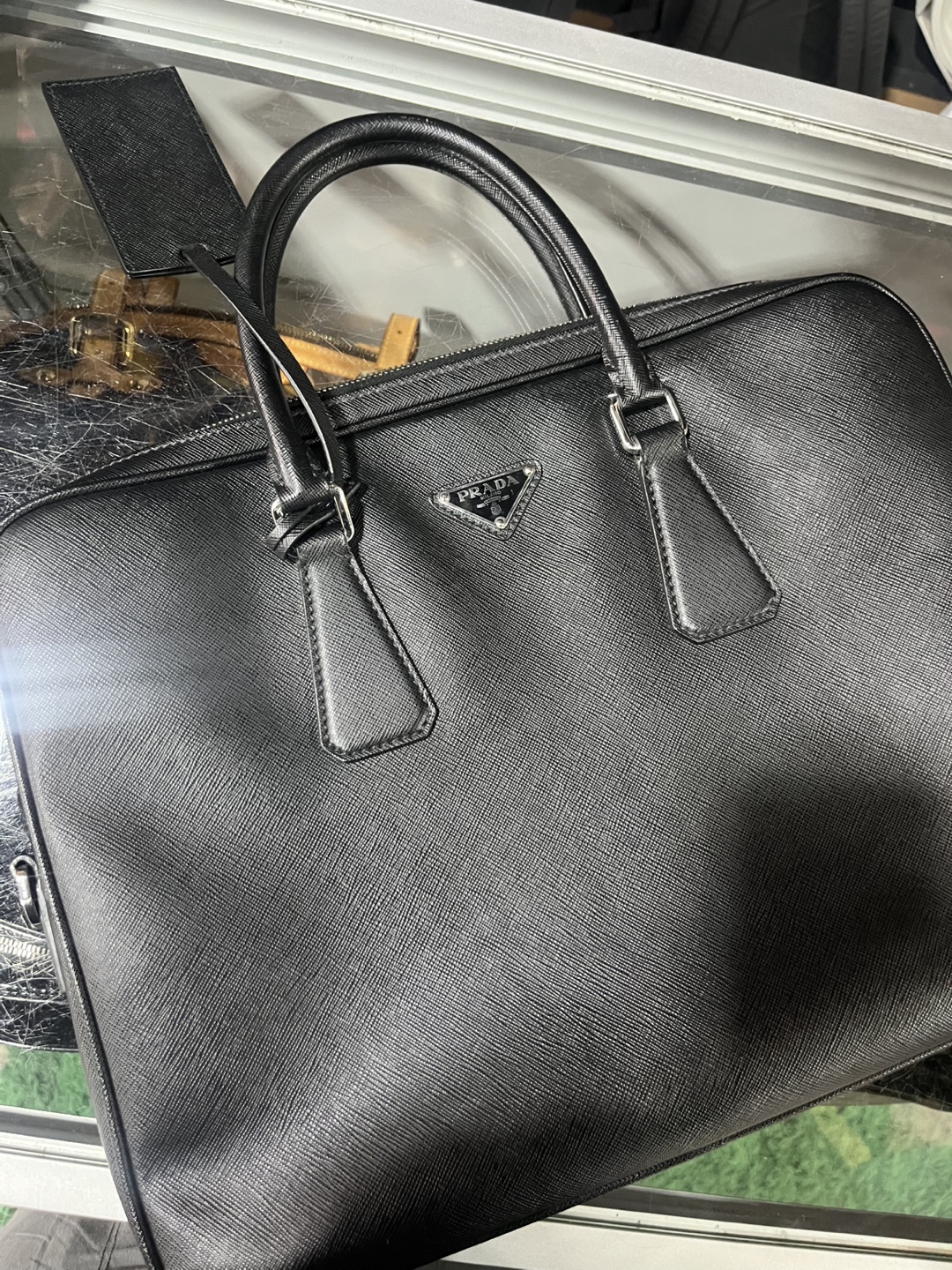 Authentic Prada Black Leather Briefcase - photo 3