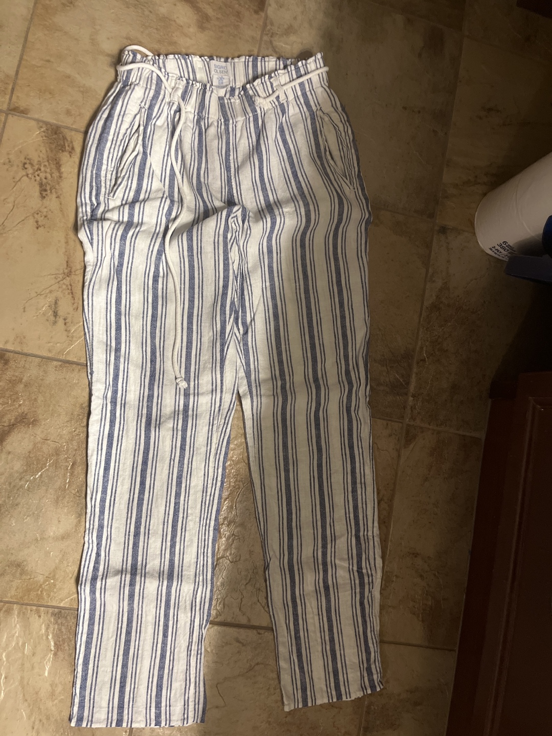 Sigrid Olsen Women's XS Striped Linen Pants