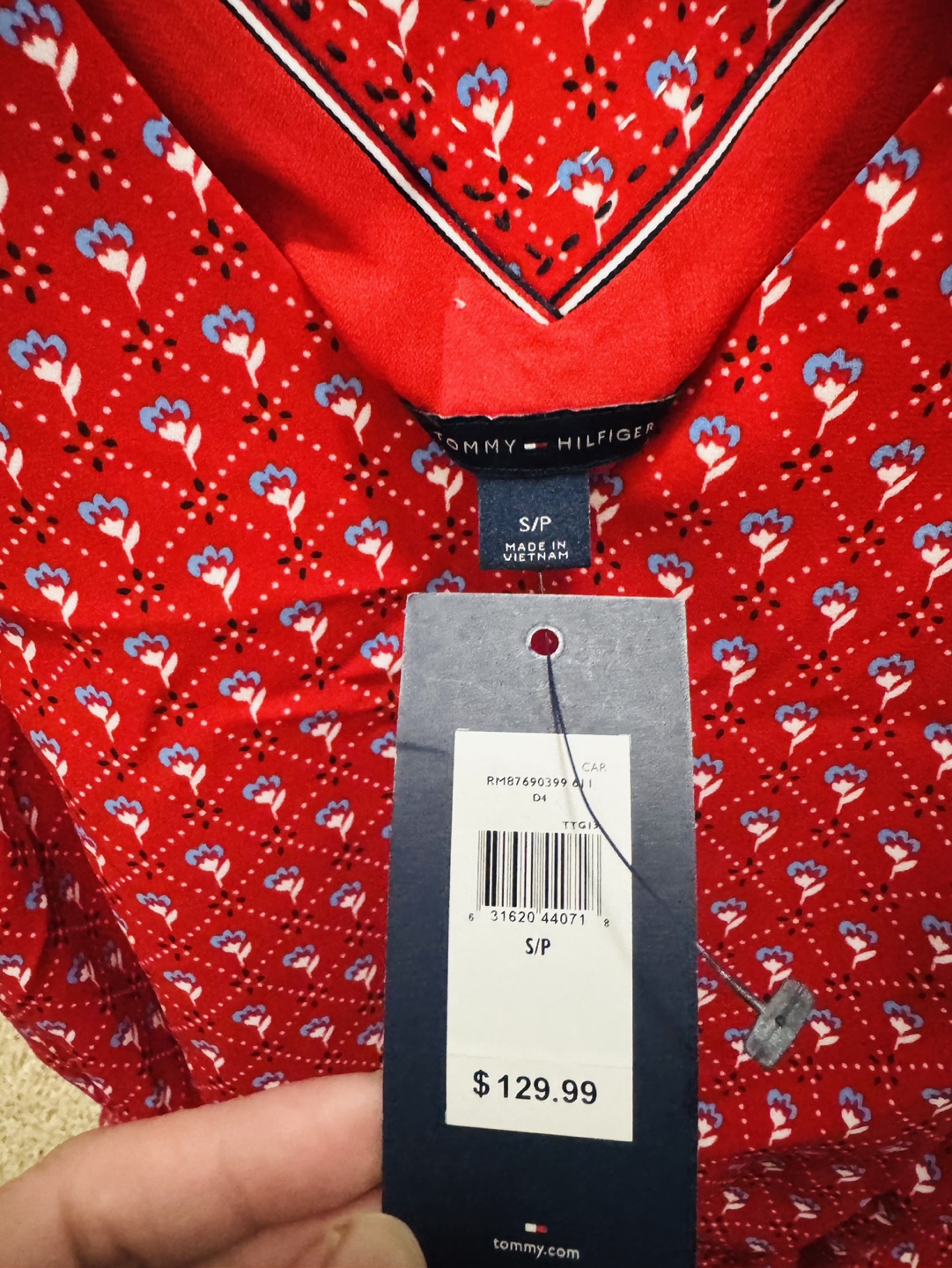 Tommy Hilfiger Red Floral Summer Dress Size Small - photo 2