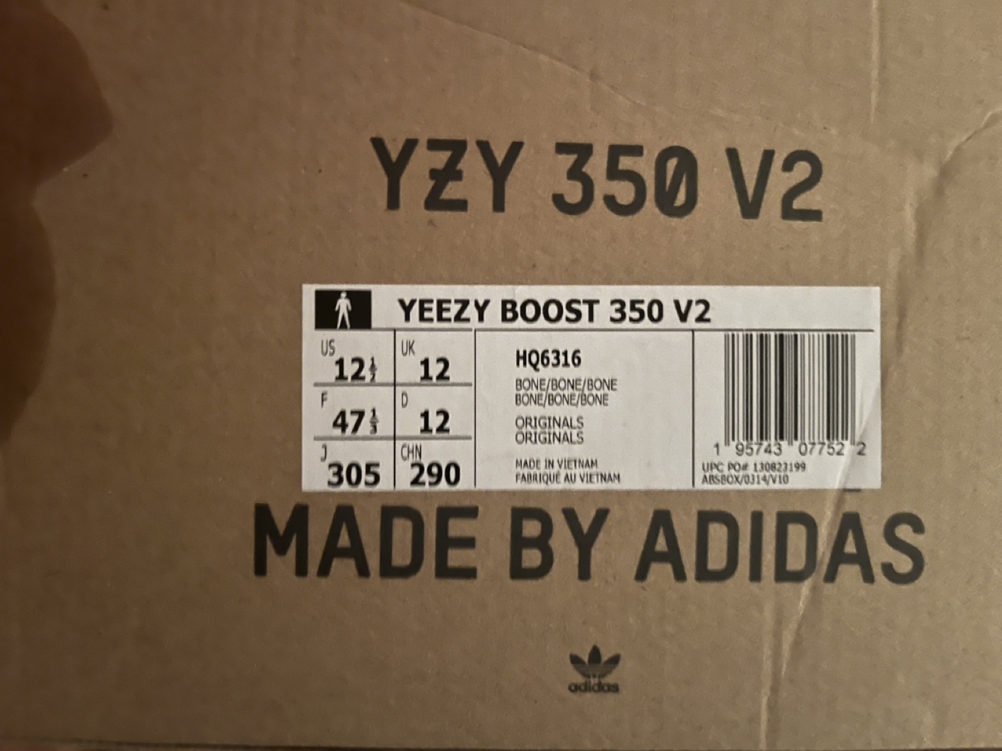 Adidas Yeezy Boost 350 V2 Bone White Size 12.5 - photo 5