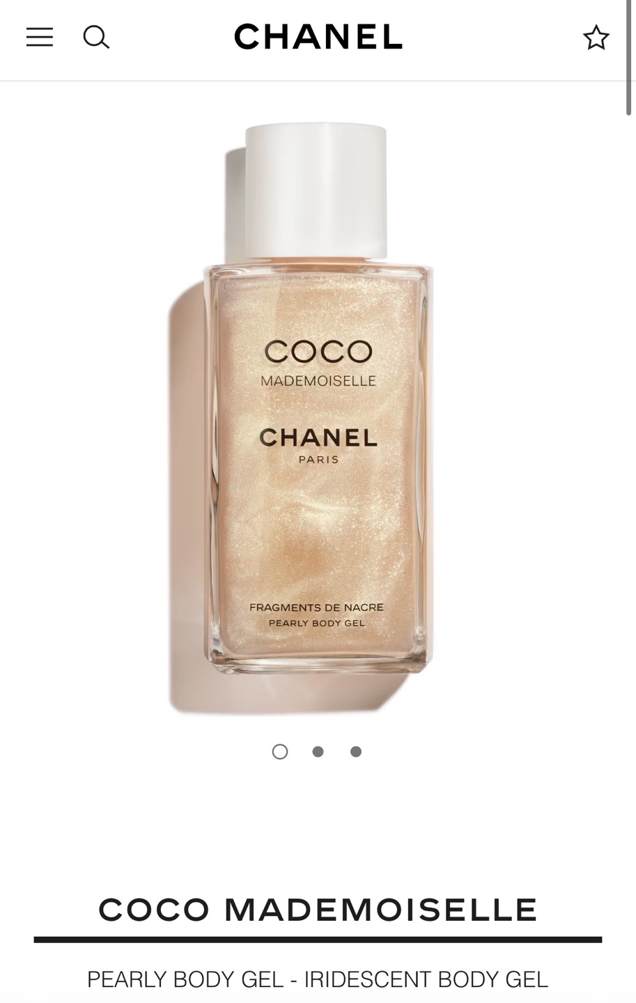 Chanel Coco Mademoiselle Pearly Body Gel