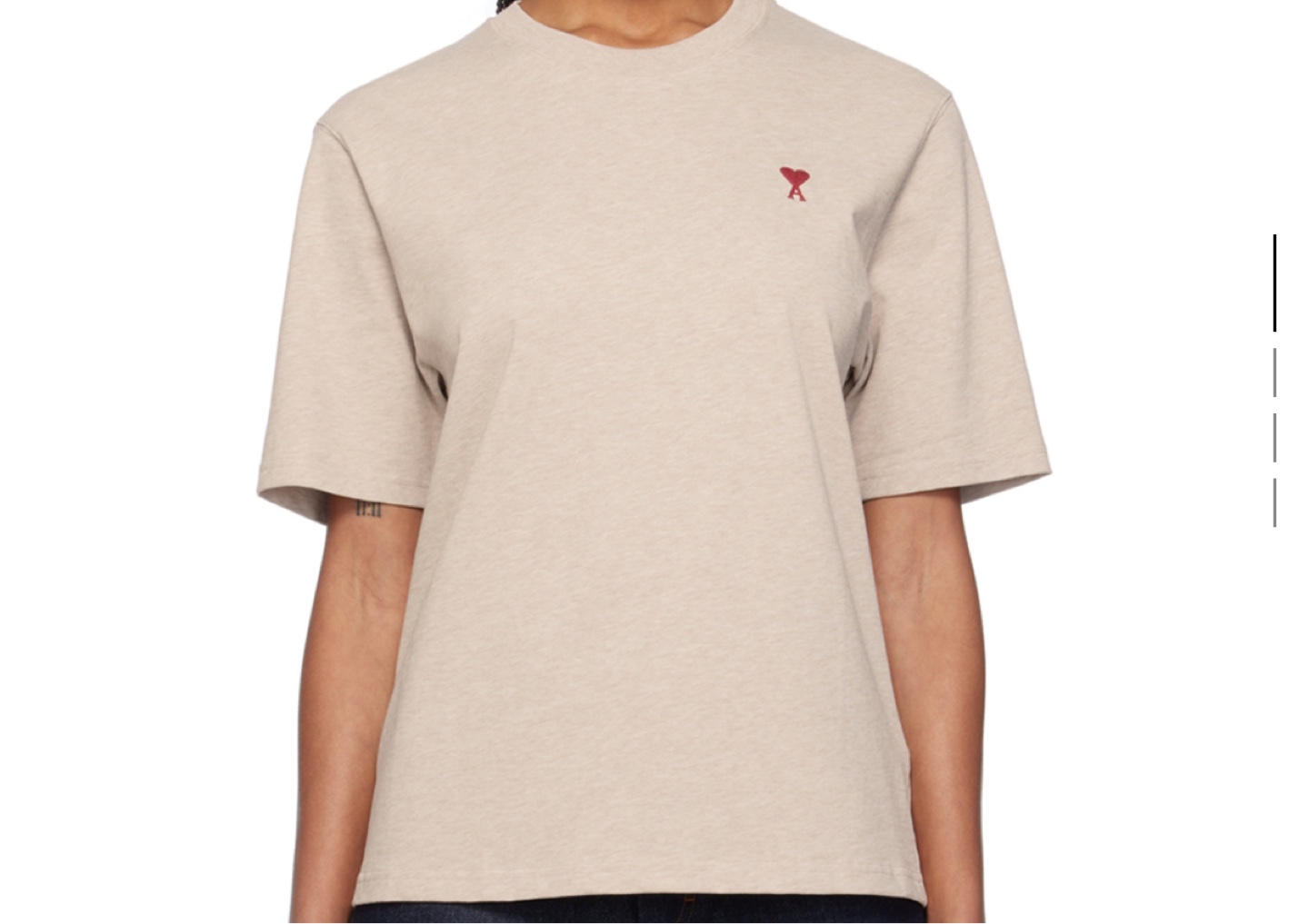 AMI Paris Beige Boxy T-Shirt