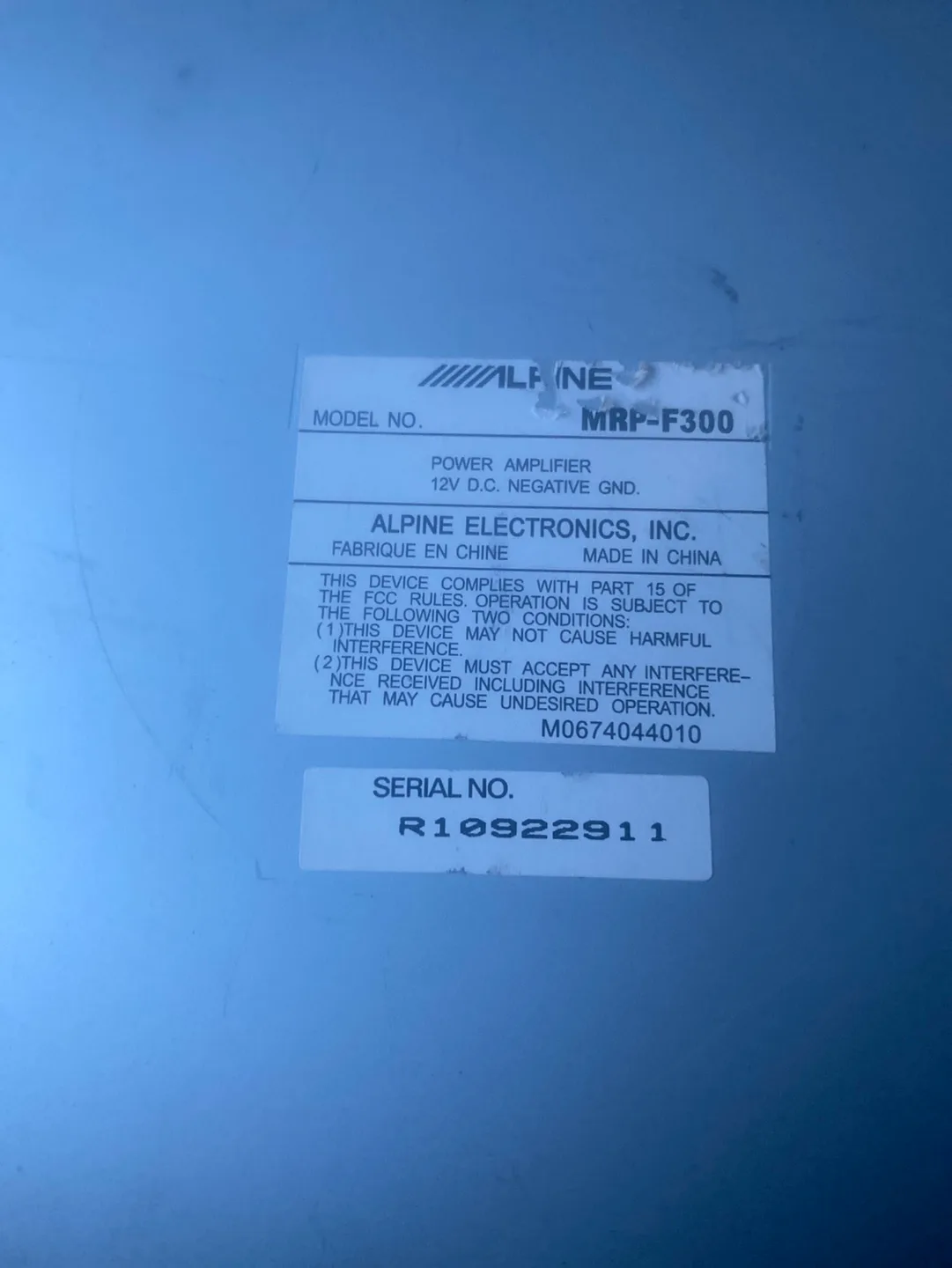 $160 Alpine MRP-F300 4 Channel Power Amplifier image indicator(2)