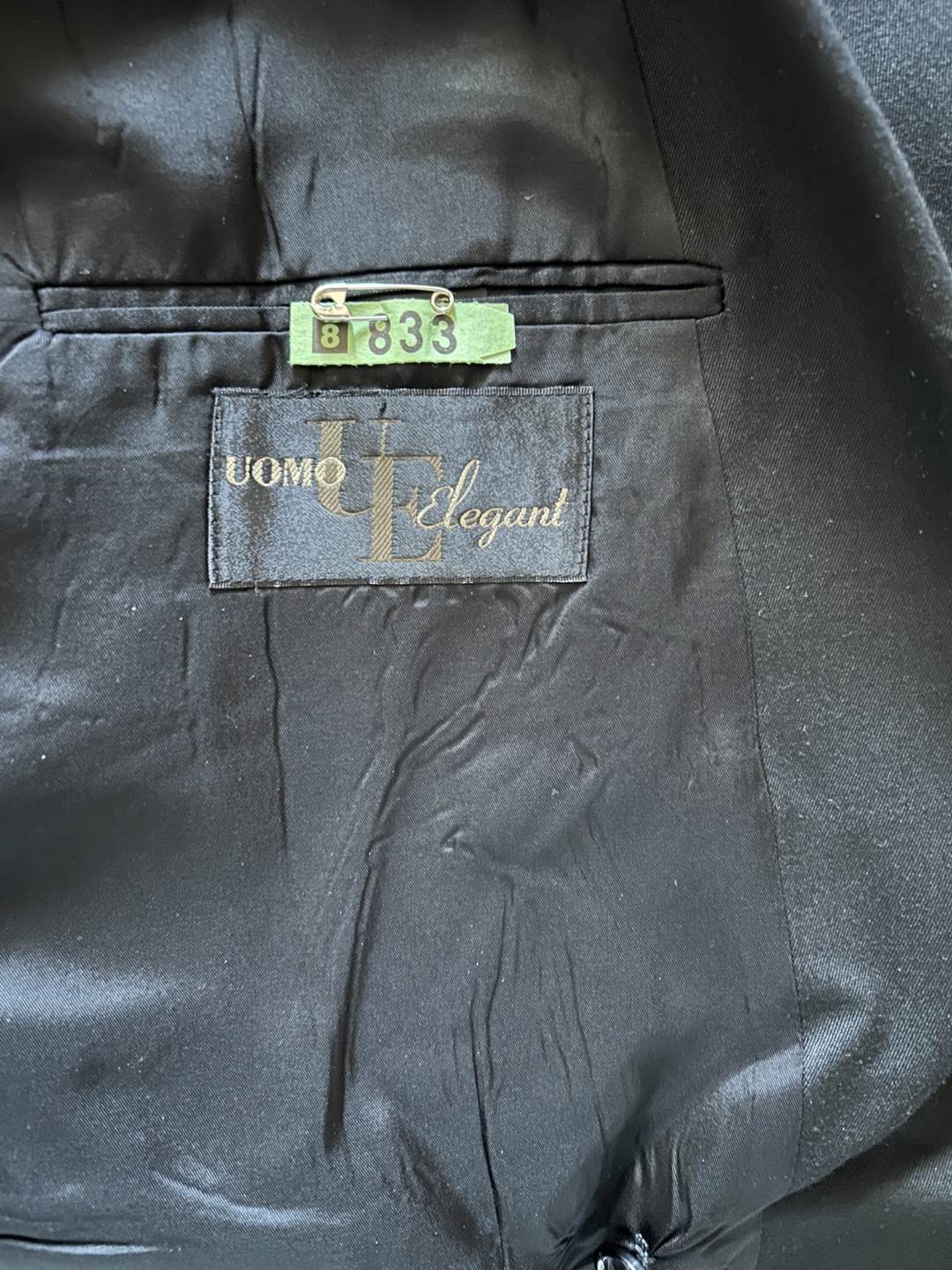 🥕💚Men's Uomo Elegant Black Double-Breasted Suit Size 35/89 - photo 2