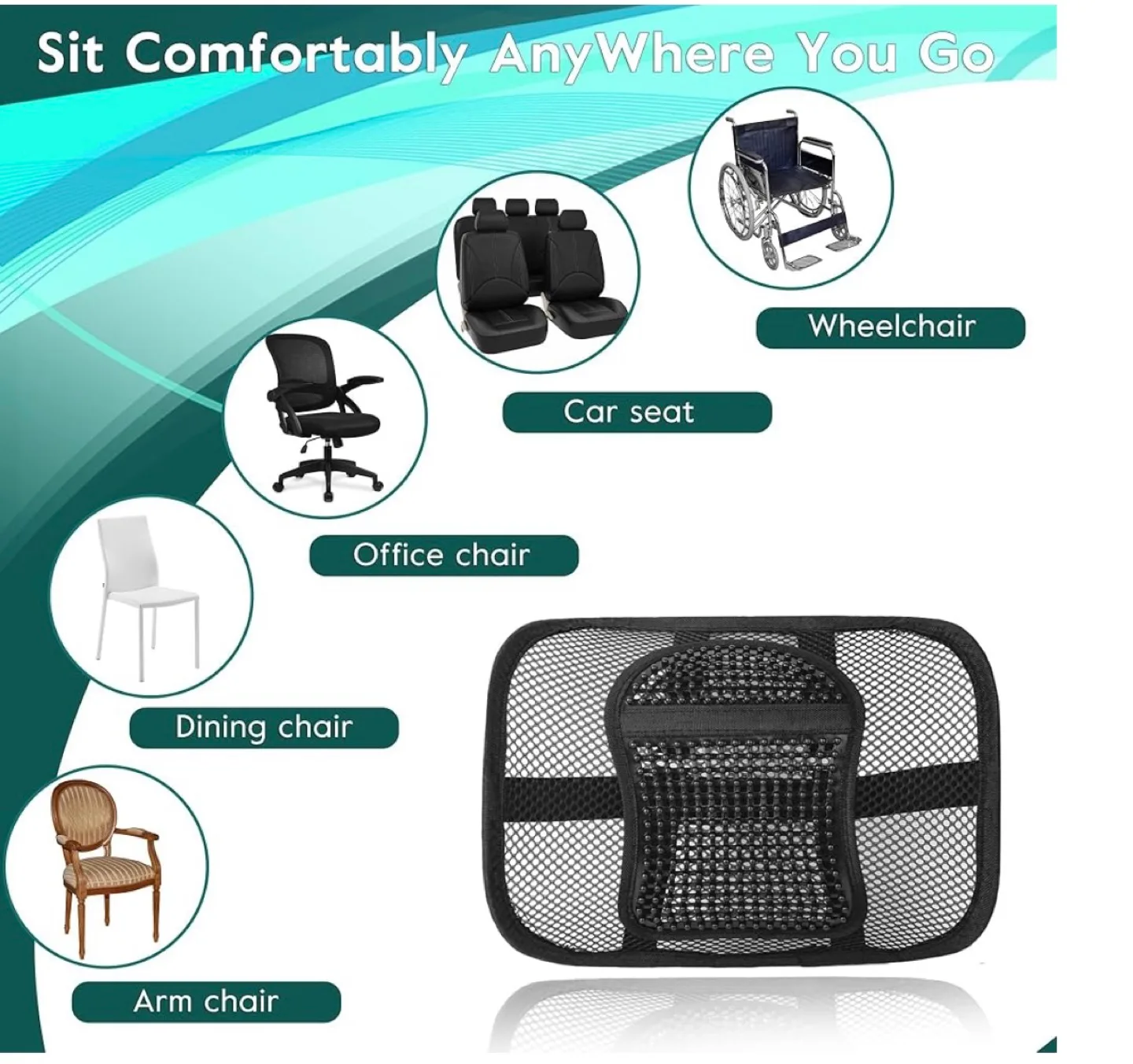 Ergonomic Lumbar Support Backrest for Chairs image indicator(4)