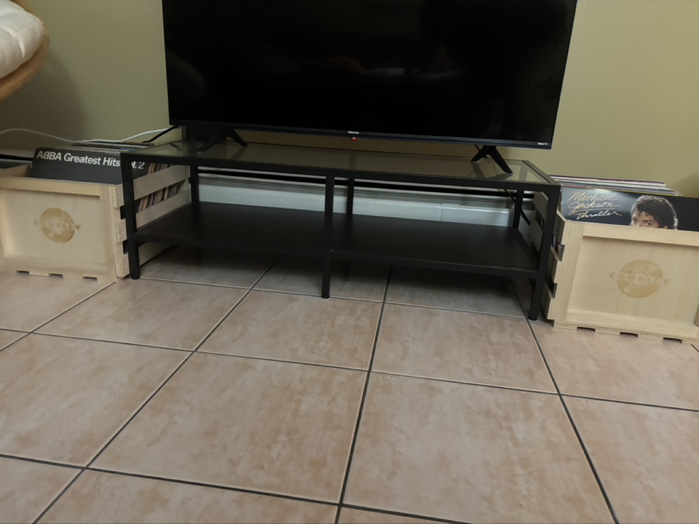 Glass TV stand