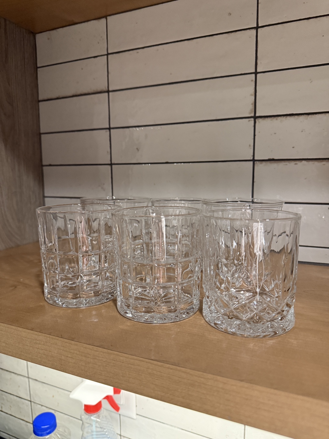 Set of Six Crystal Whiskey Glasses