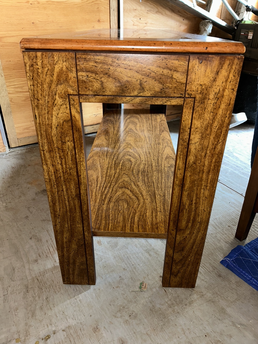 Mid-Century Modern Console Table with Glass Top - photo 4