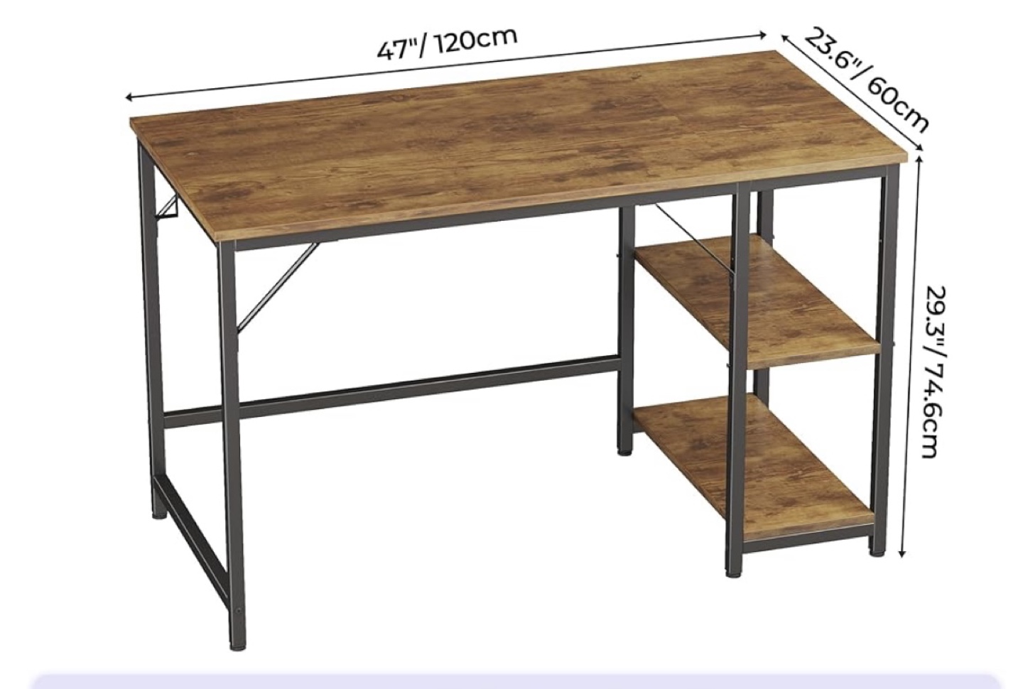 Computer Desk with Storage Shelf - photo 2