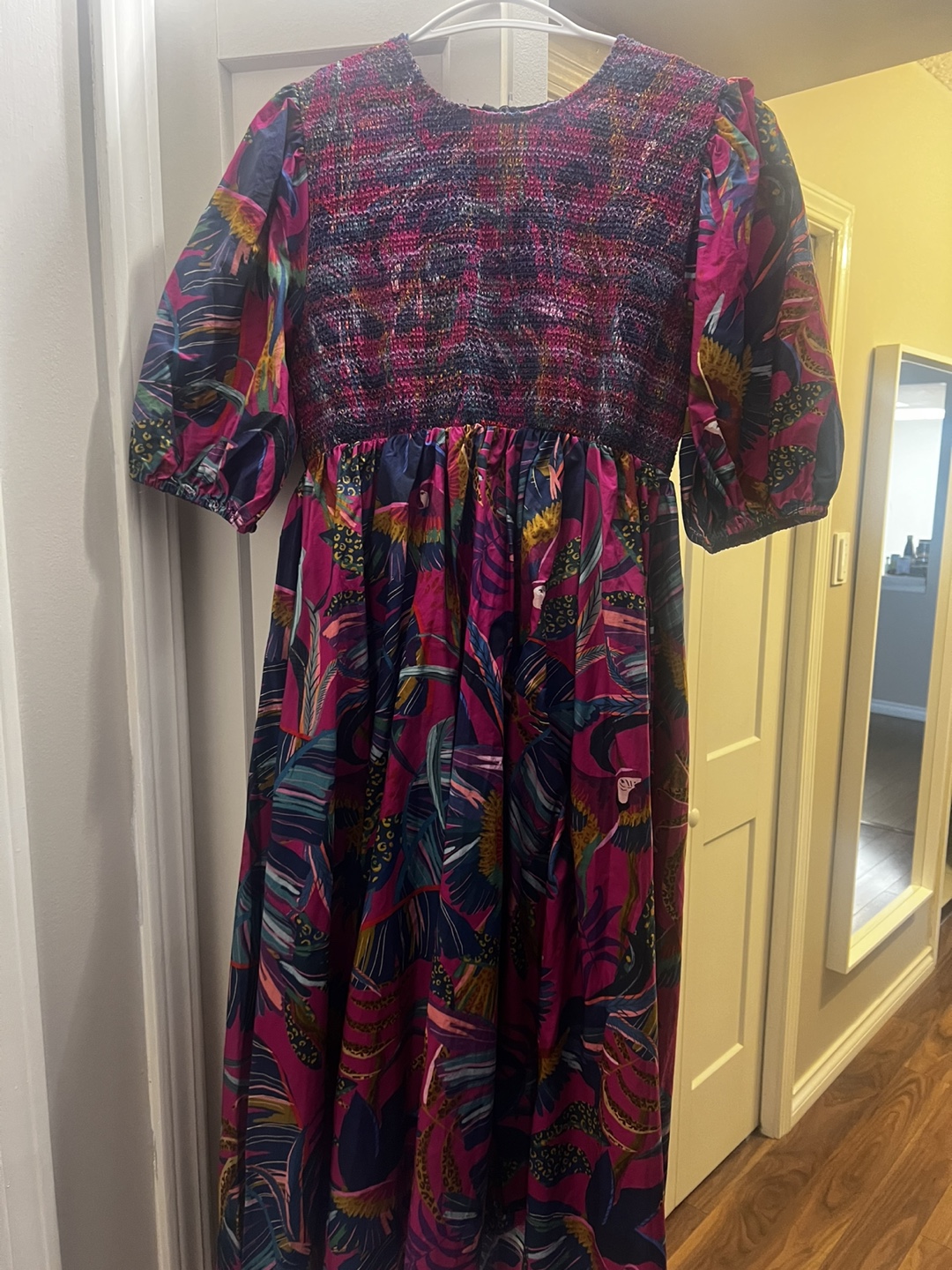 FARM Rio Rainbow Macaws Midi Dress - Size M