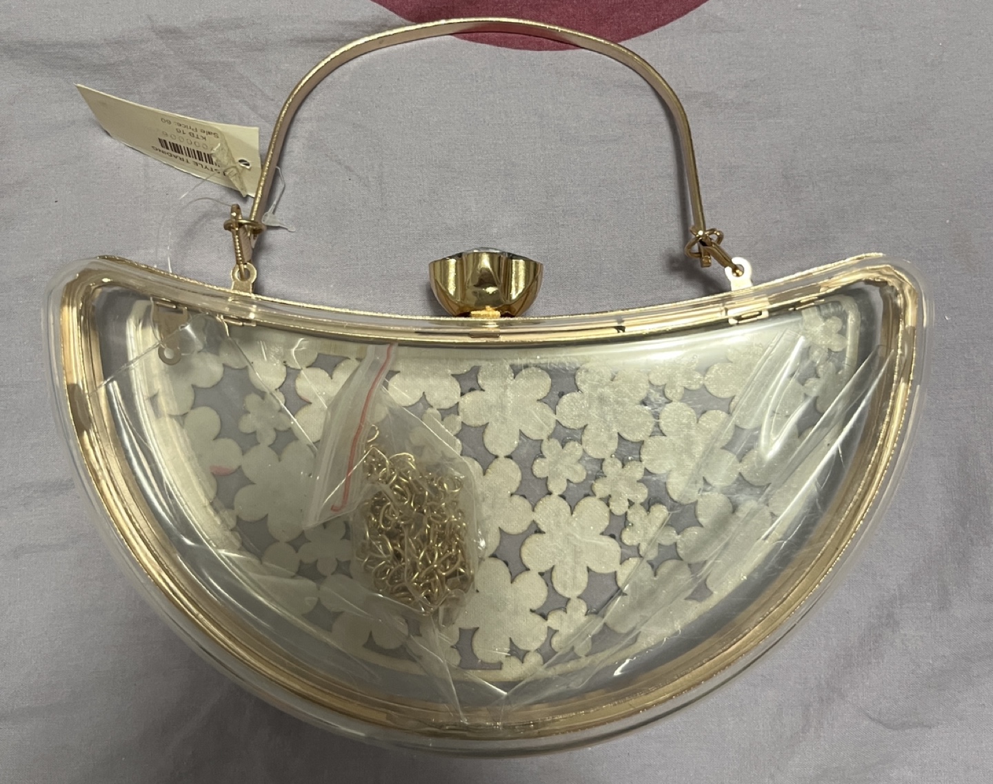 Gold Glitter and Clear Evening Clutch - photo 2