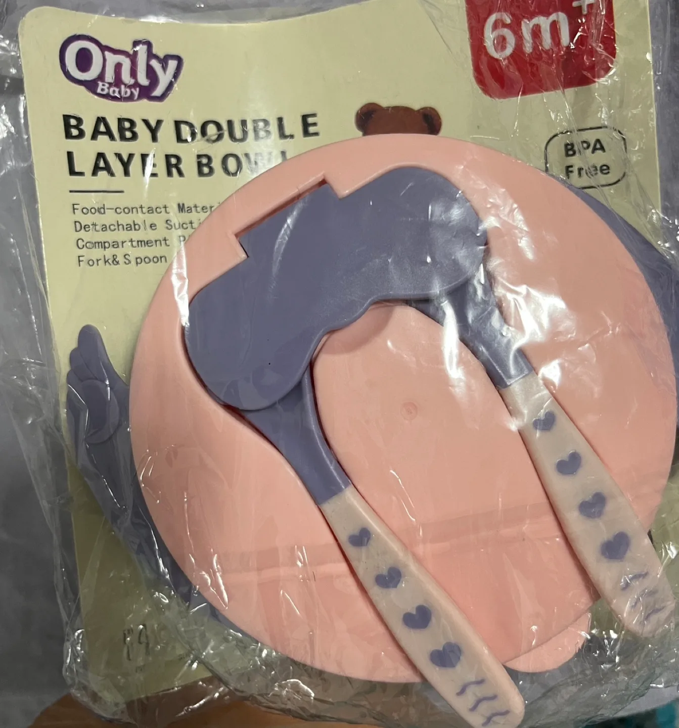 Baby Double Layer Bowl with Spoon and Fork image indicator(5)