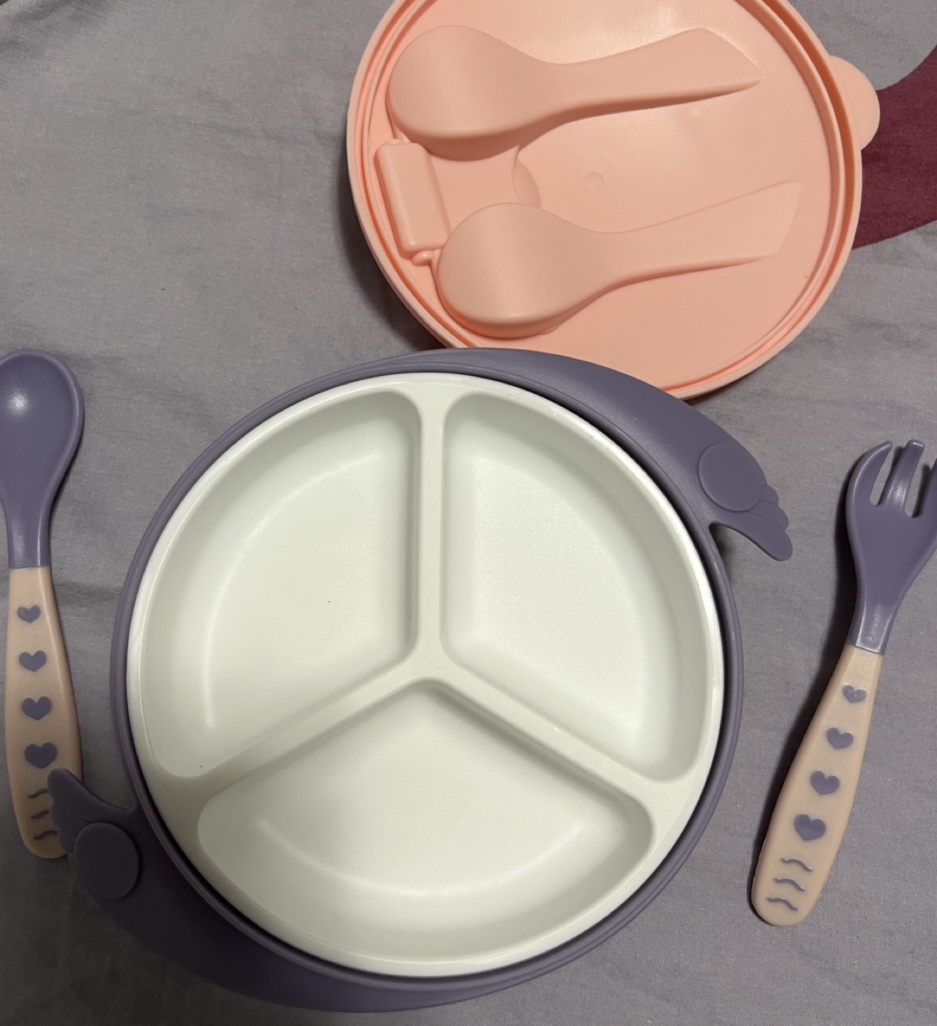 Baby Double Layer Bowl with Spoon and Fork - photo 3