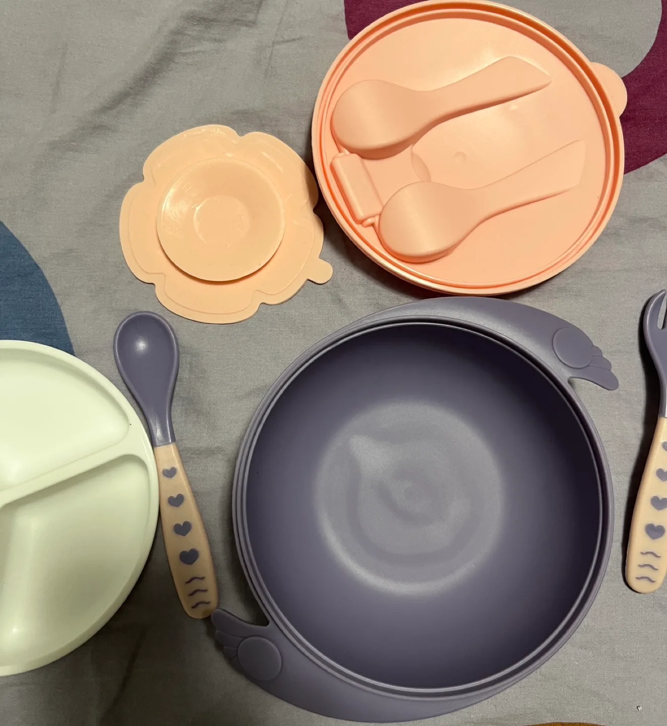 Baby Double Layer Bowl with Spoon and Fork image indicator(4)