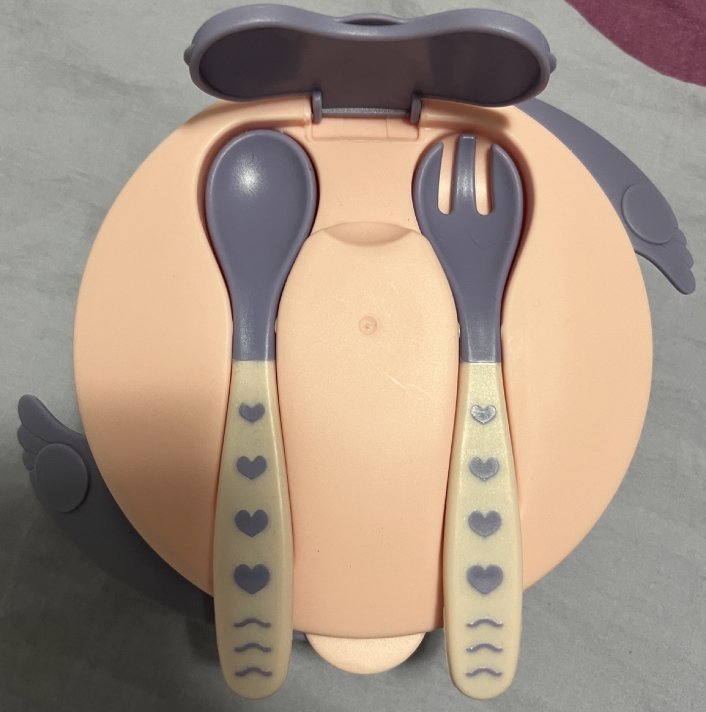 Baby Double Layer Bowl with Spoon and Fork - photo 2