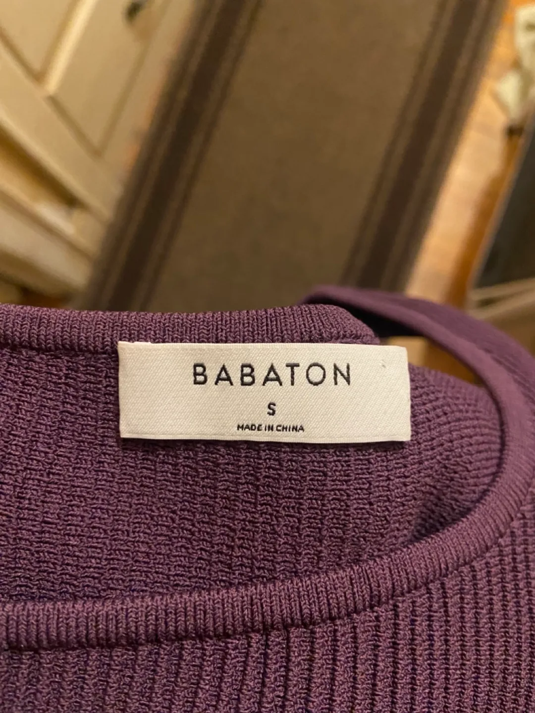 Aritzia Babaton Purple Sculpt Knit One-Shoulder Dress SzS image indicator(3)