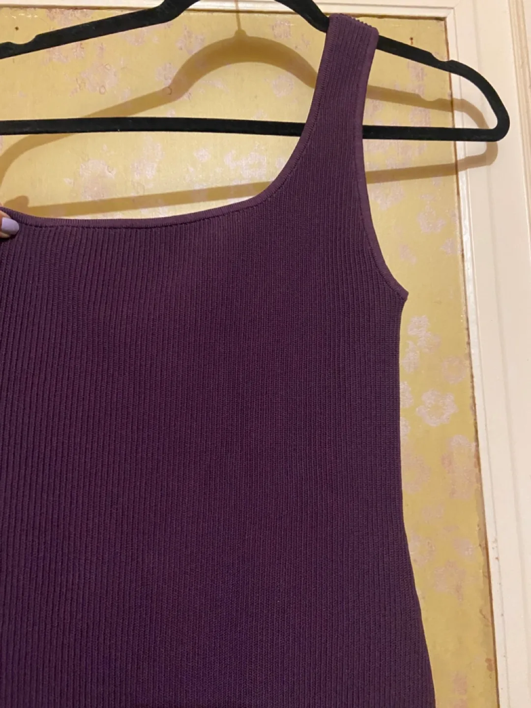 Aritzia Babaton Purple Sculpt Knit One-Shoulder Dress SzS image indicator(2)