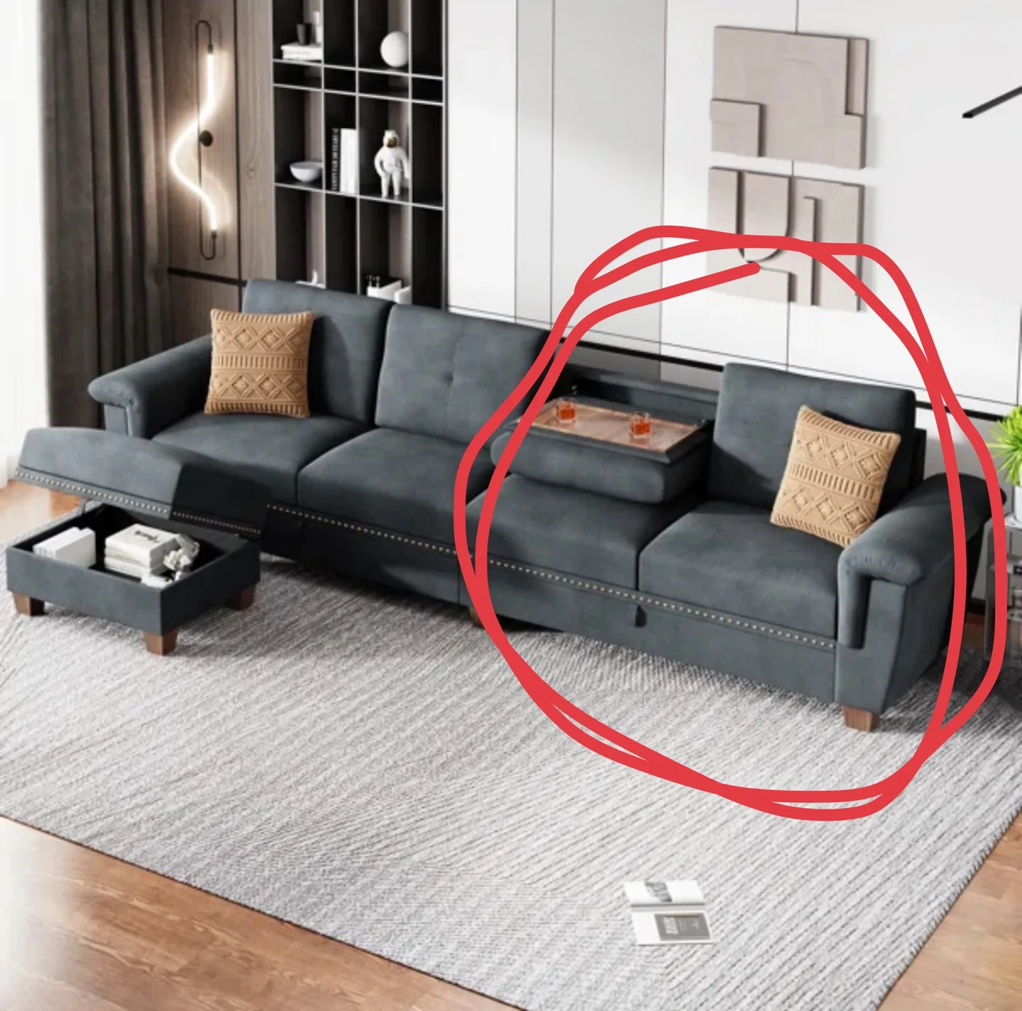Two seat Wade Logan Bergvin 107.9" Upholstered Sofa thumbnail