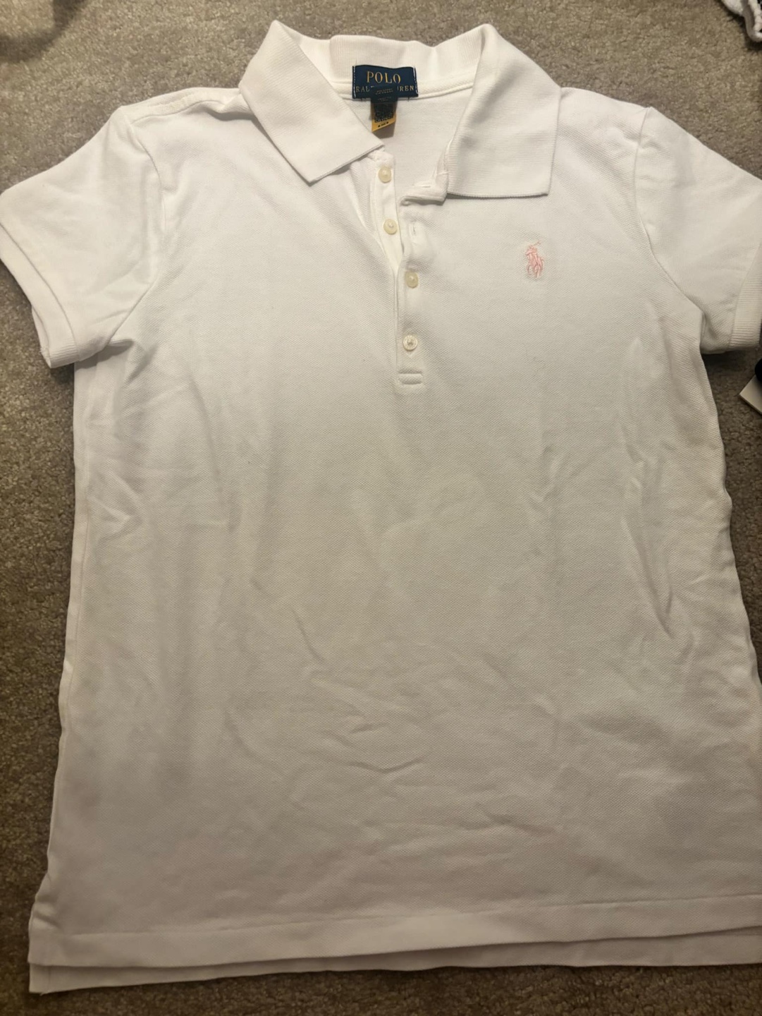 Polo Ralph Lauren Girls' White Polo Shirt Size L(12-14)