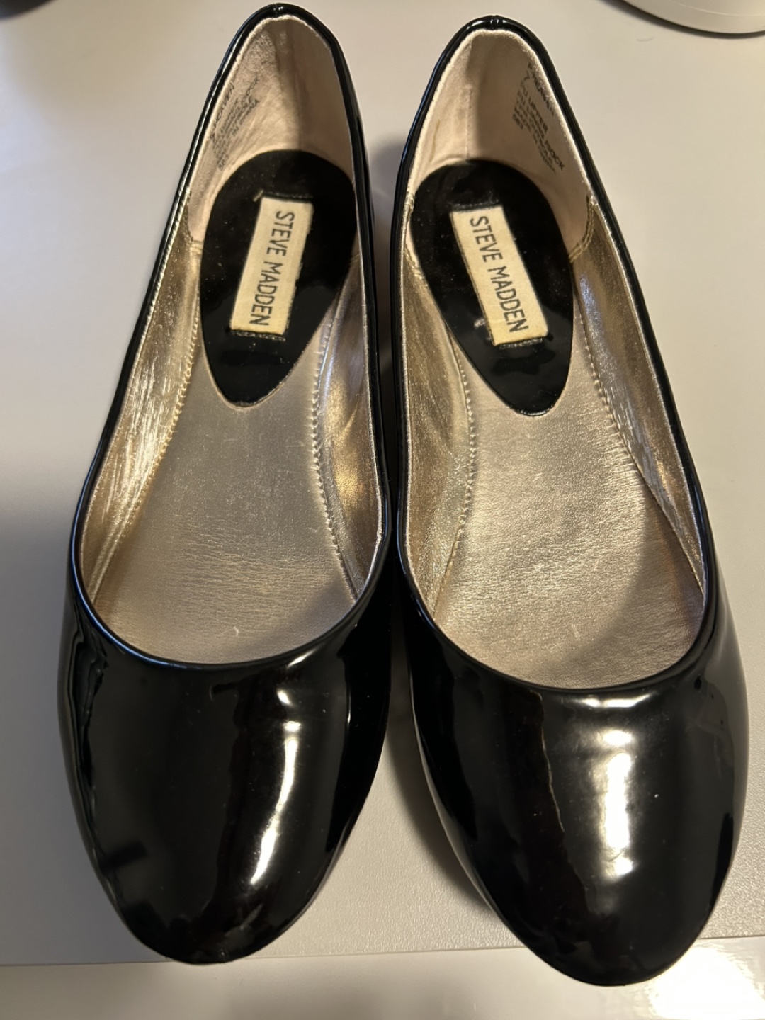Steve Madden Black Patent Leather Ballerina Flats