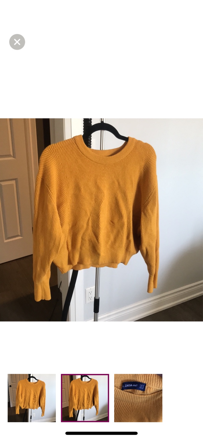 Zara Knit Mustard Yellow Sweater