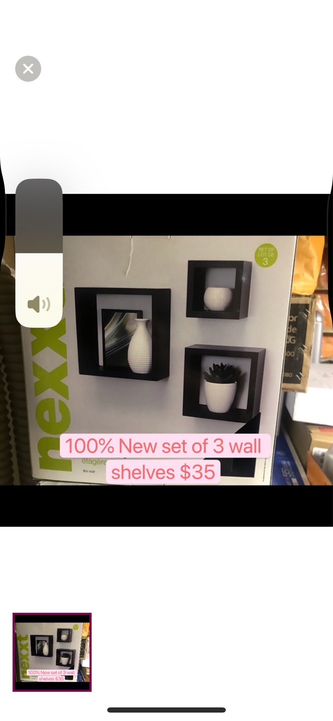 New Set of 3 Black Wall Shelves