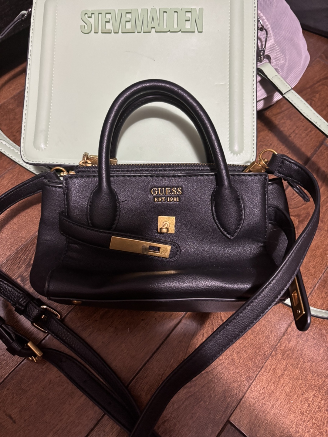 GUESS Black Mini Satchel Handbag