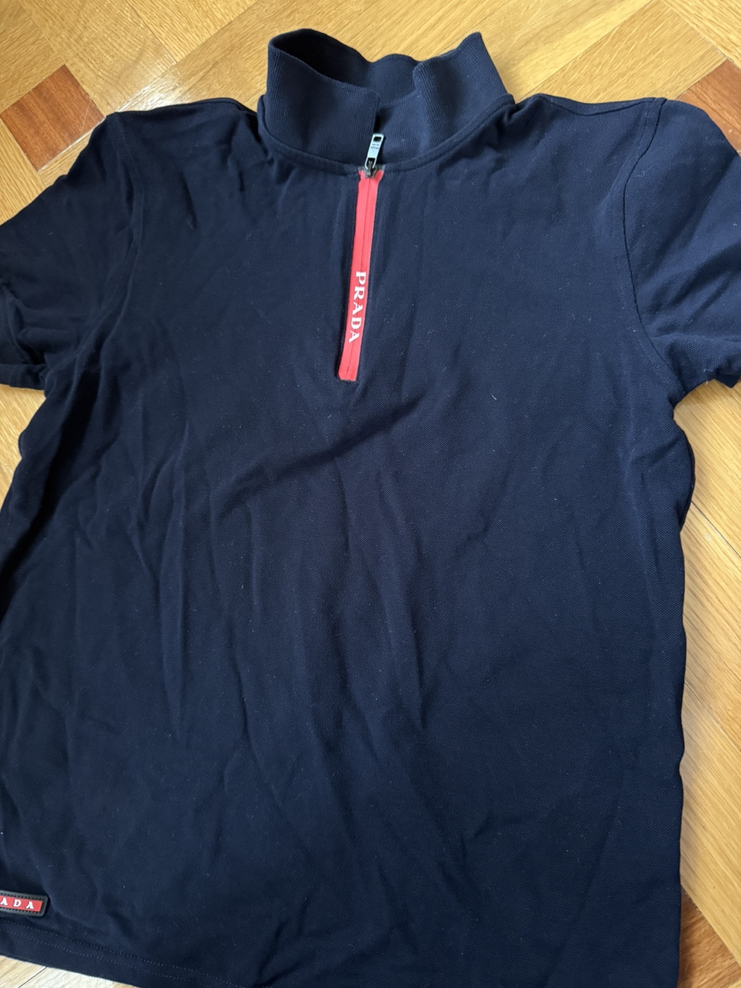 Prada Men's Mock Neck Short Sleeve Shirt - photo 2