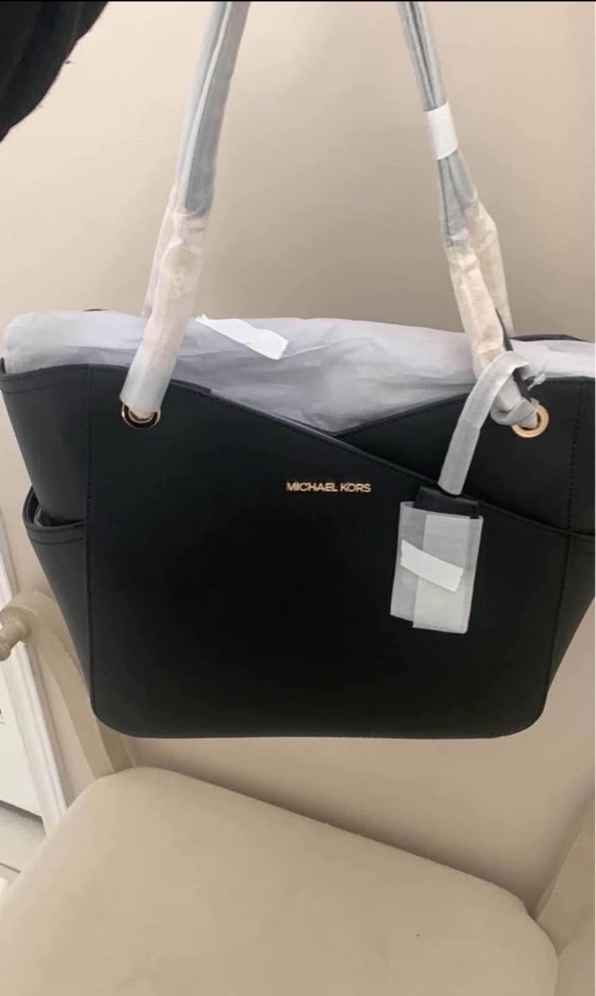 Michael Kors Black Leather Tote Bag