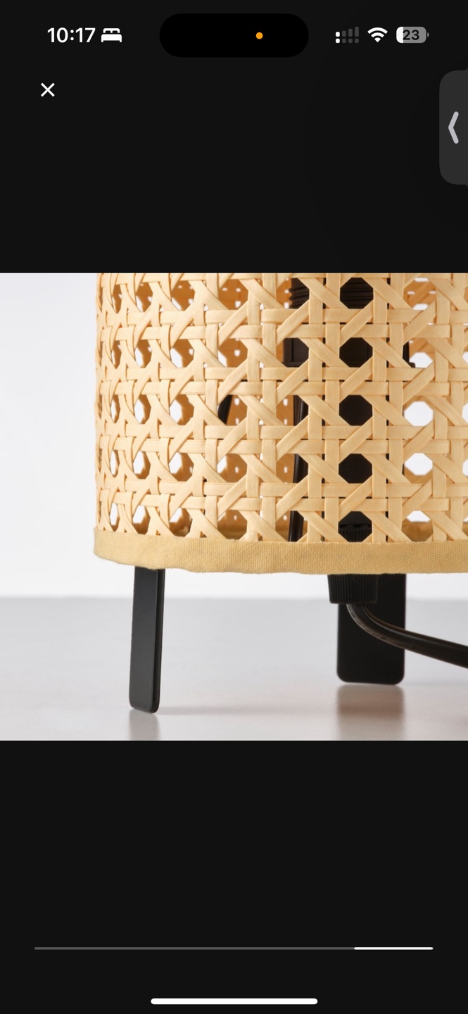 IKEA FORSÖK Table Lamp, Woven Rattan Shade - photo 4