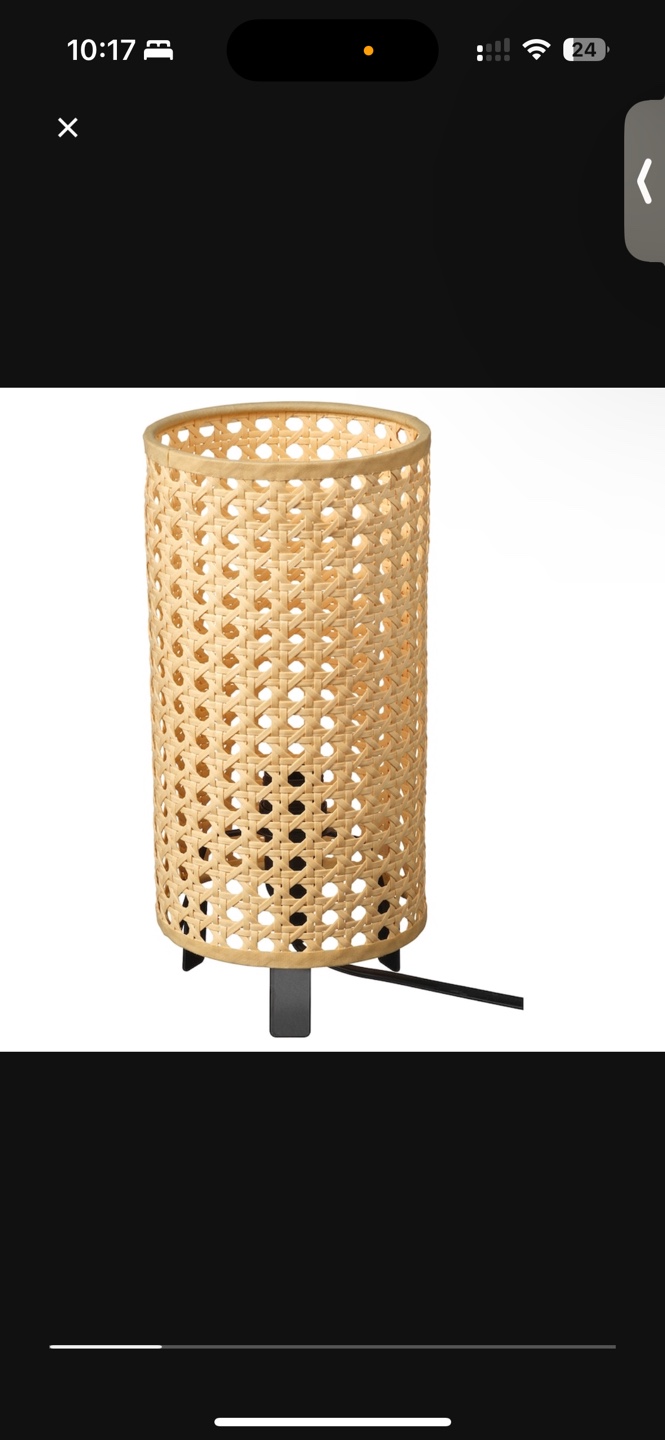 IKEA FORSÖK Table Lamp, Woven Rattan Shade