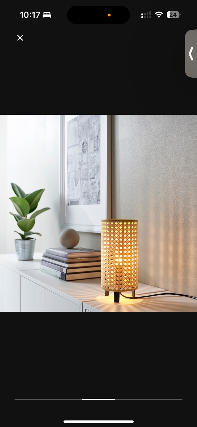 IKEA FORSÖK Table Lamp, Woven Rattan Shade - photo 2