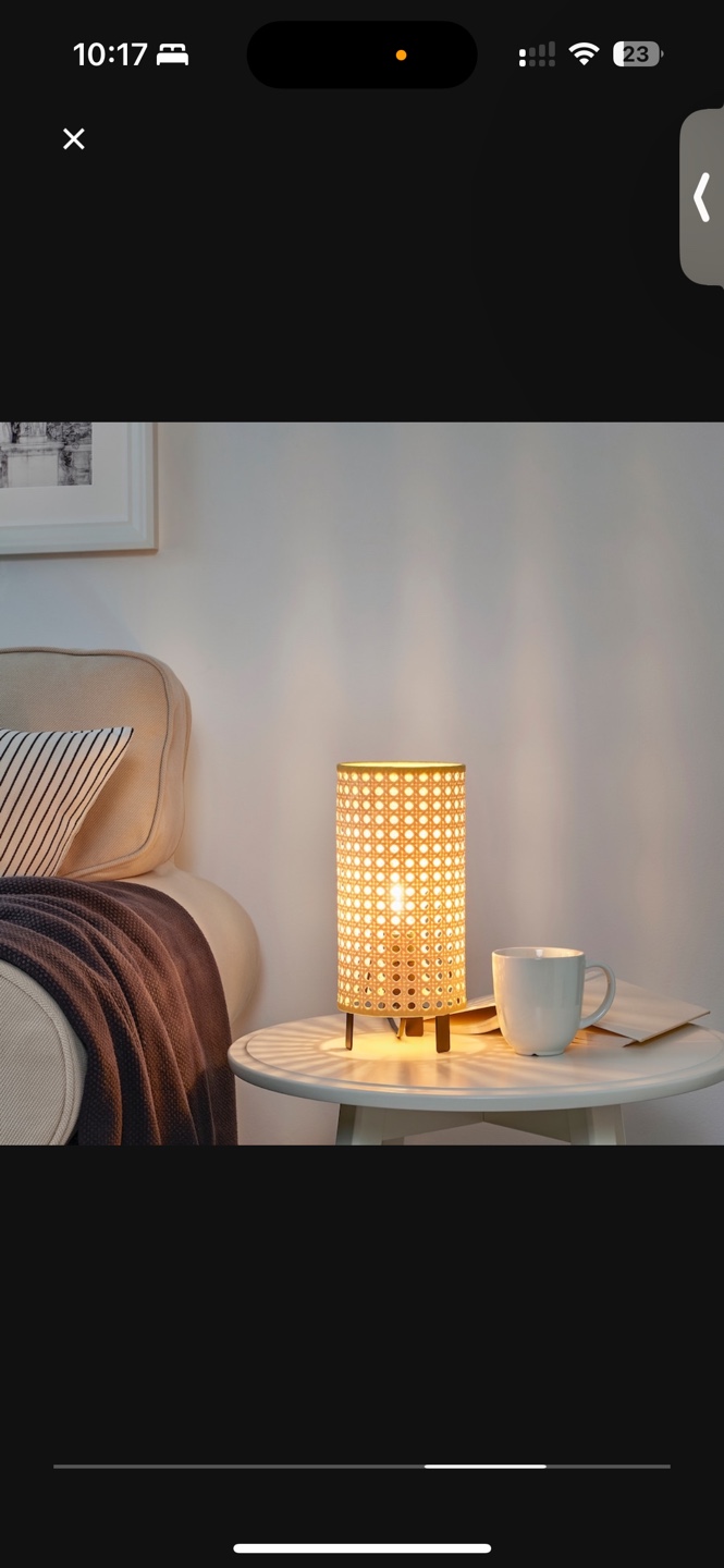 IKEA FORSÖK Table Lamp, Woven Rattan Shade - photo 3