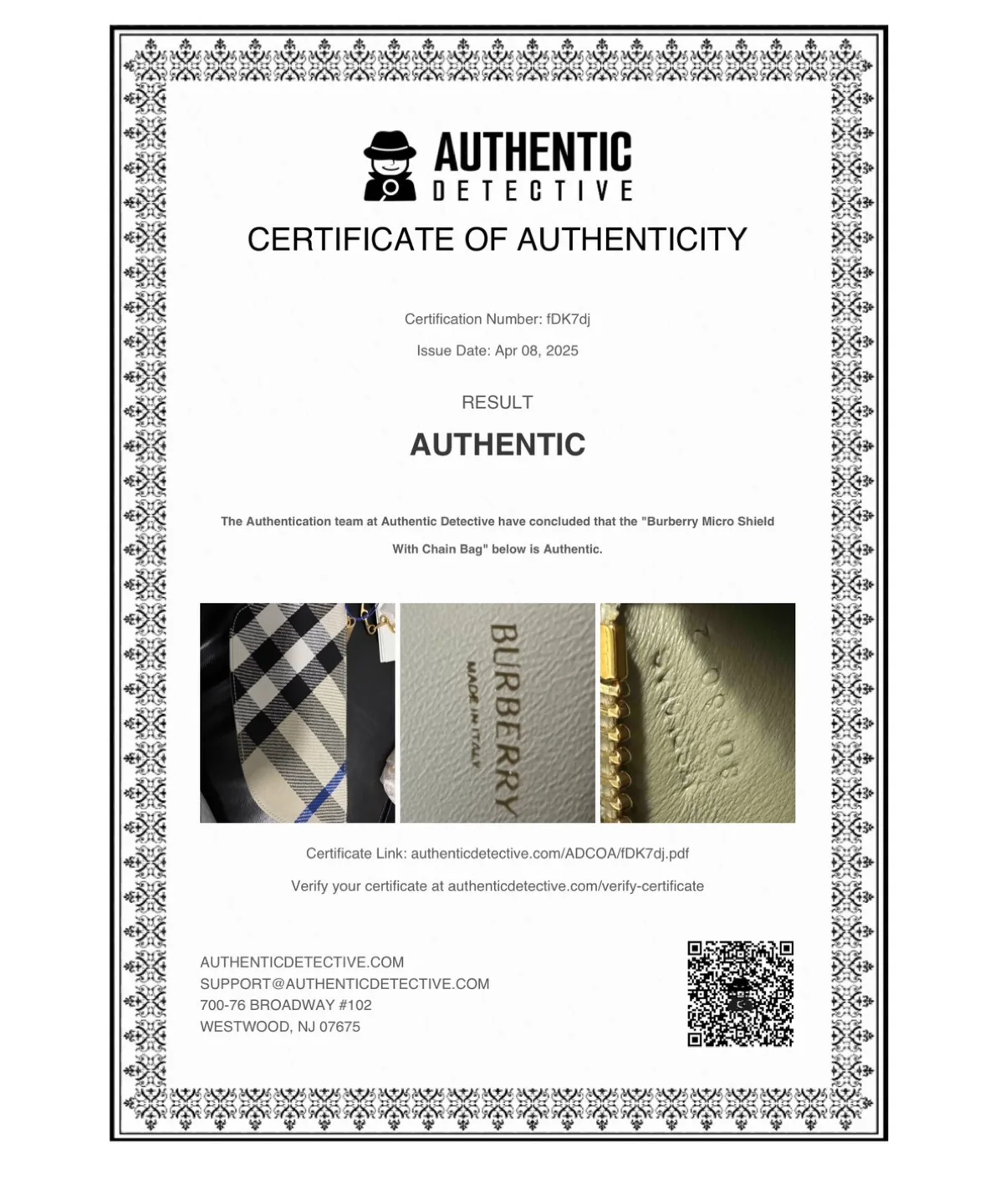 Authentic Burberry Micro Shield Chain image indicator(9)