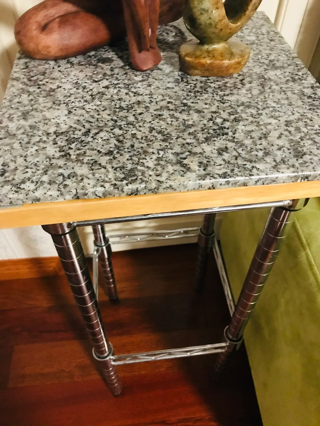 Granite Top Chrome Wire End Table image indicator(2)