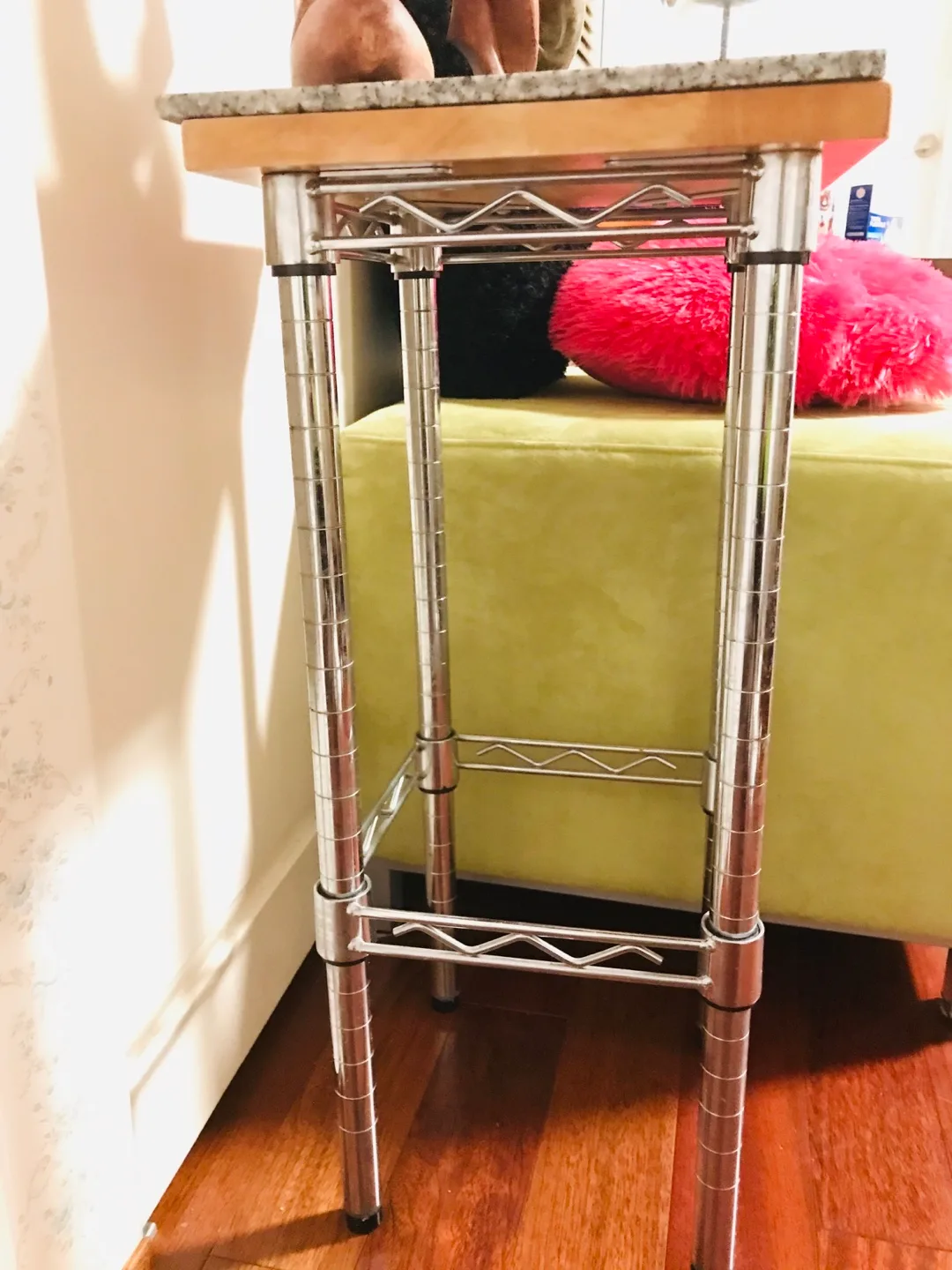 Granite Top Chrome Wire End Table image indicator(3)