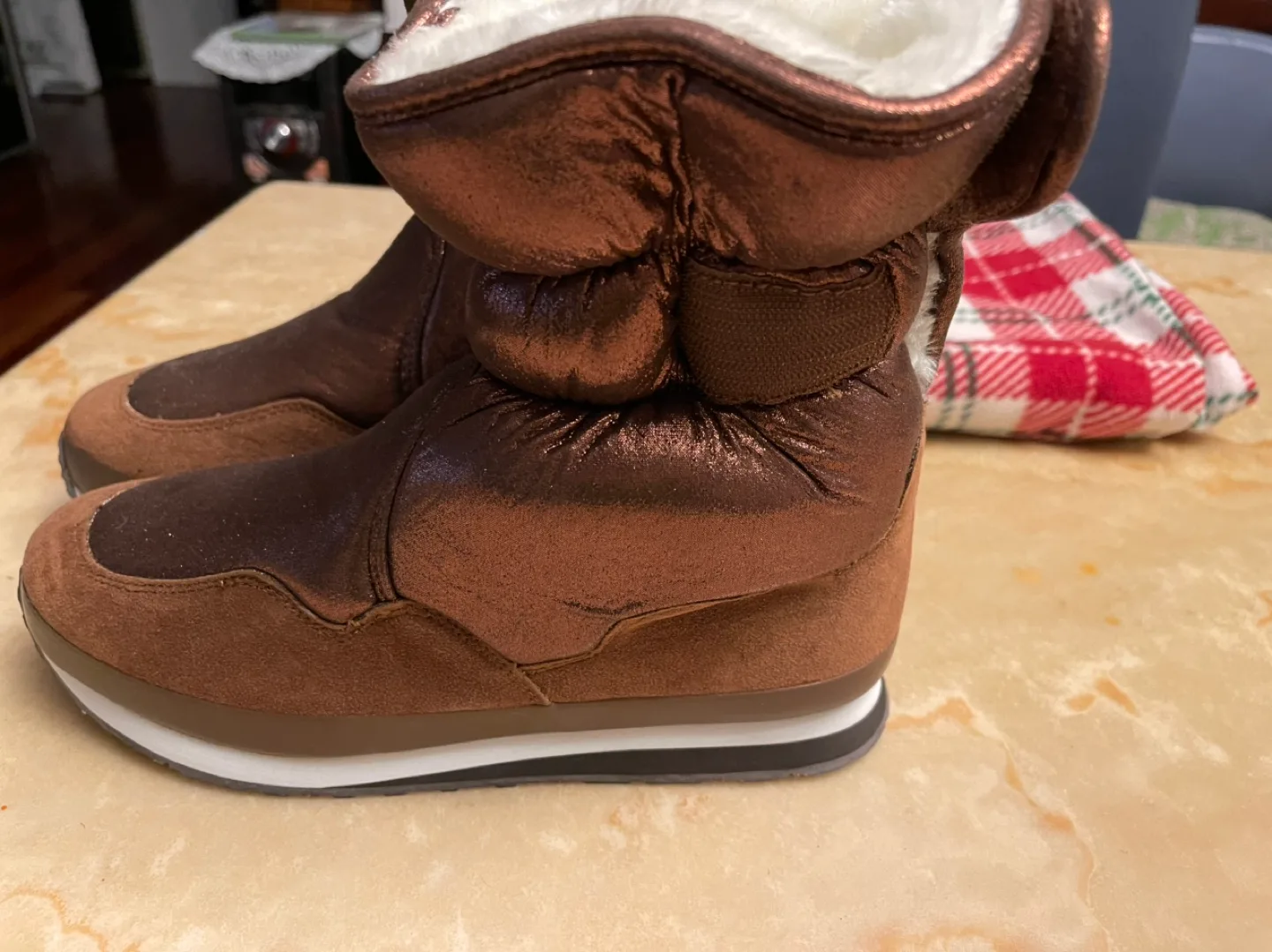 Brown Suede and Metallic  Boots 💚 image indicator(6)